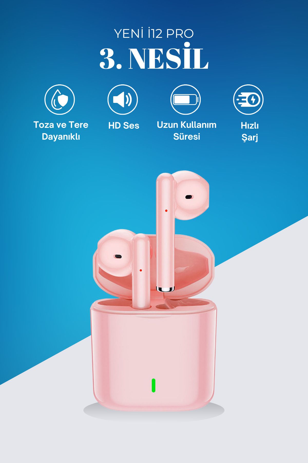 PARAMUN 3. Nesil i12 PRO Premium Kalite Bluetooth Sürüm 5.3 Geliştirilmiş Üstün Performanslı Kulaklık