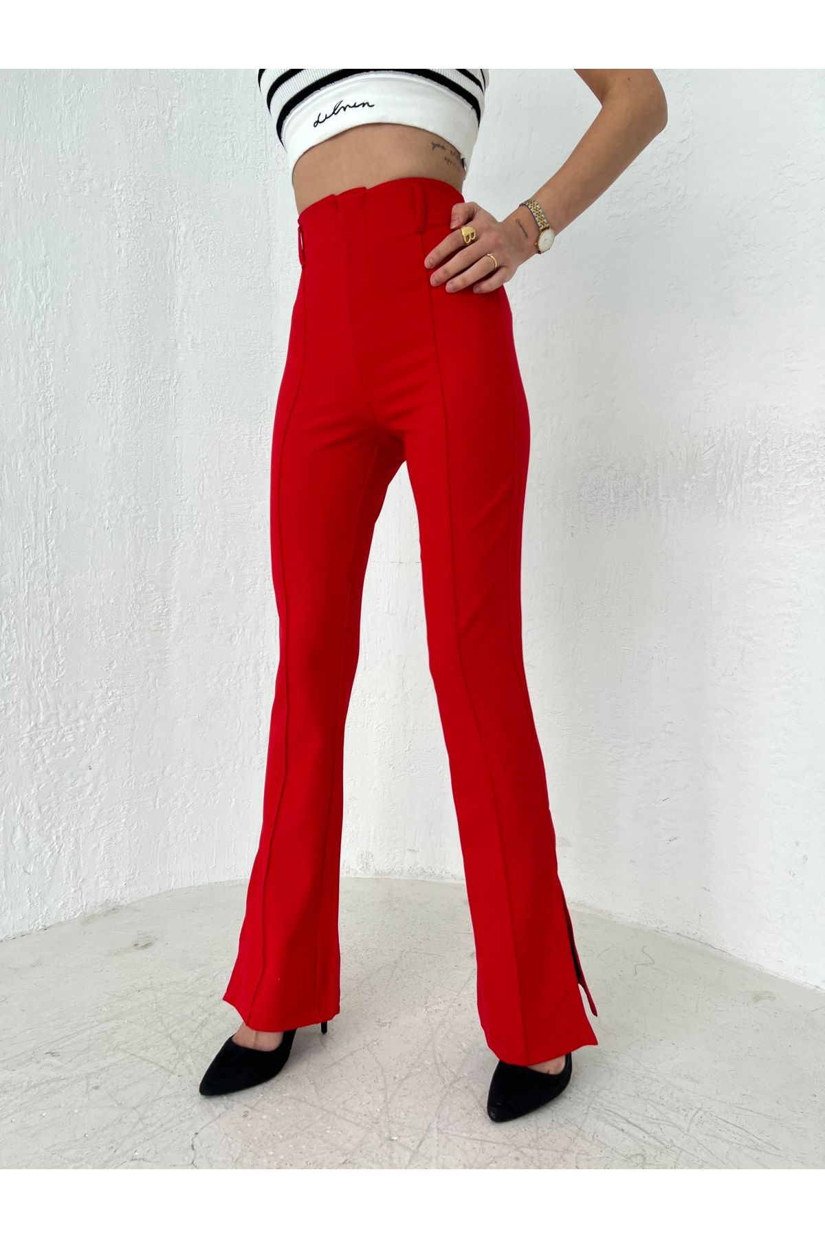 SHUGAA KADIN YIRTMAÇLI PANTALON