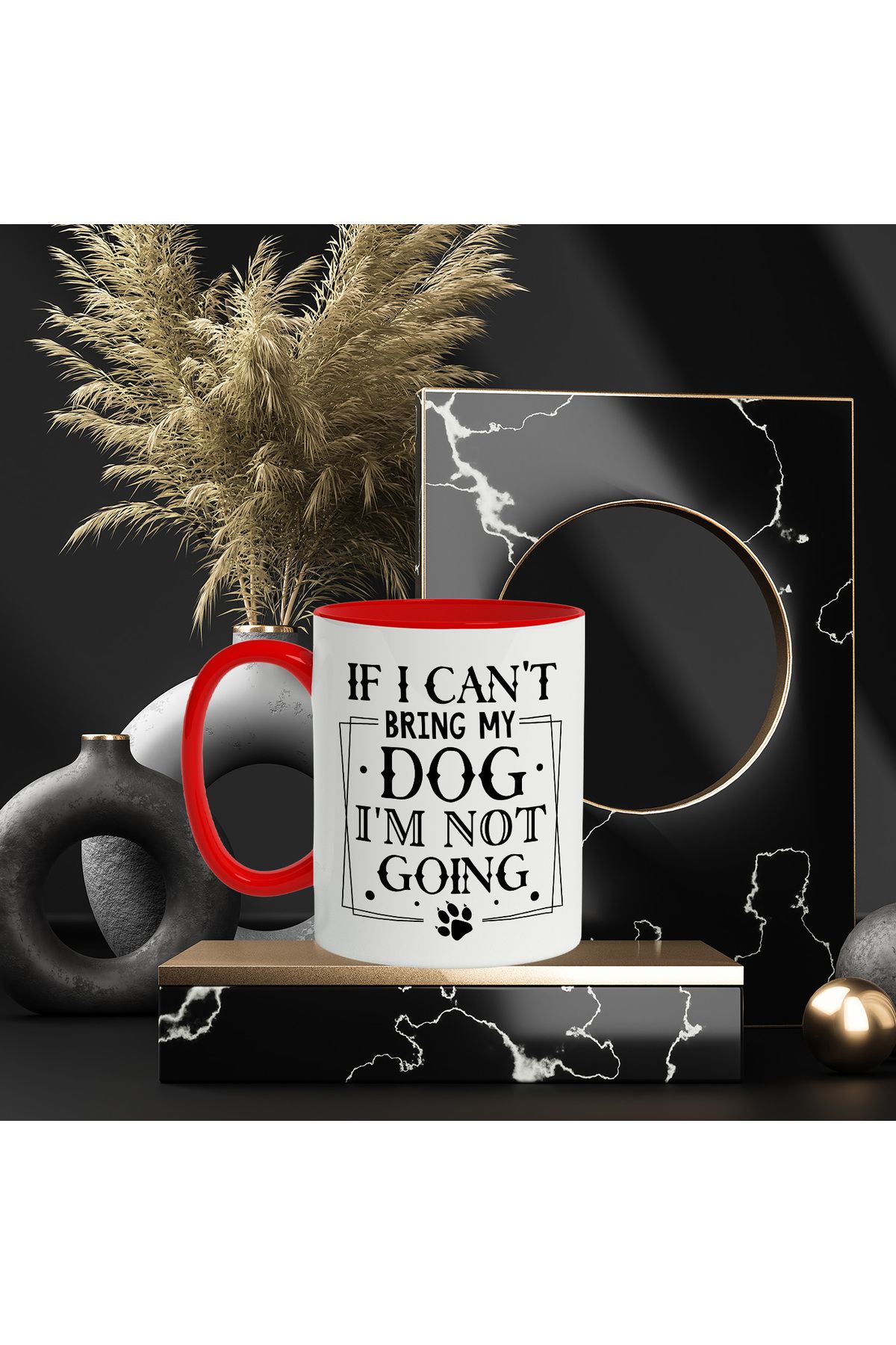 StoryGift Romania-Mug with the message "If I can't bring my dog, I'm not going" - if I can't bring my dog, I'm not going, With ,STG 3