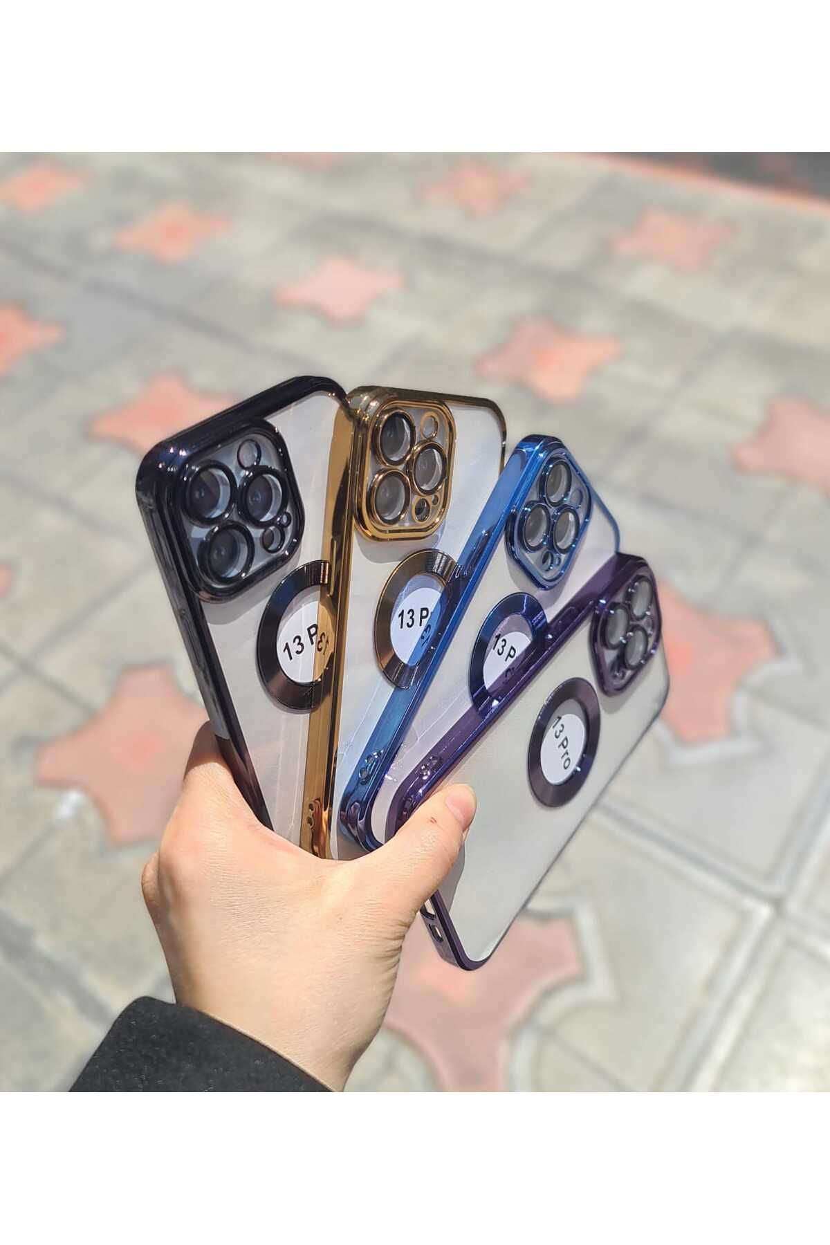 CEP-HANE Apple iPhone 13 Pro Şeffaf Kamera Korumalı Logo Detaylı Premium Yanları Parlak Telefon Kılıfı