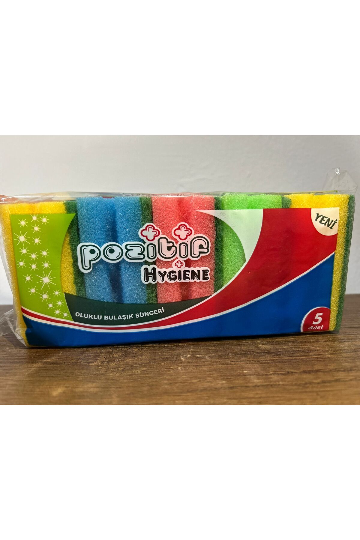 Pozitif Hygiene 5li RENKLİ OLUKLU SÜNGER