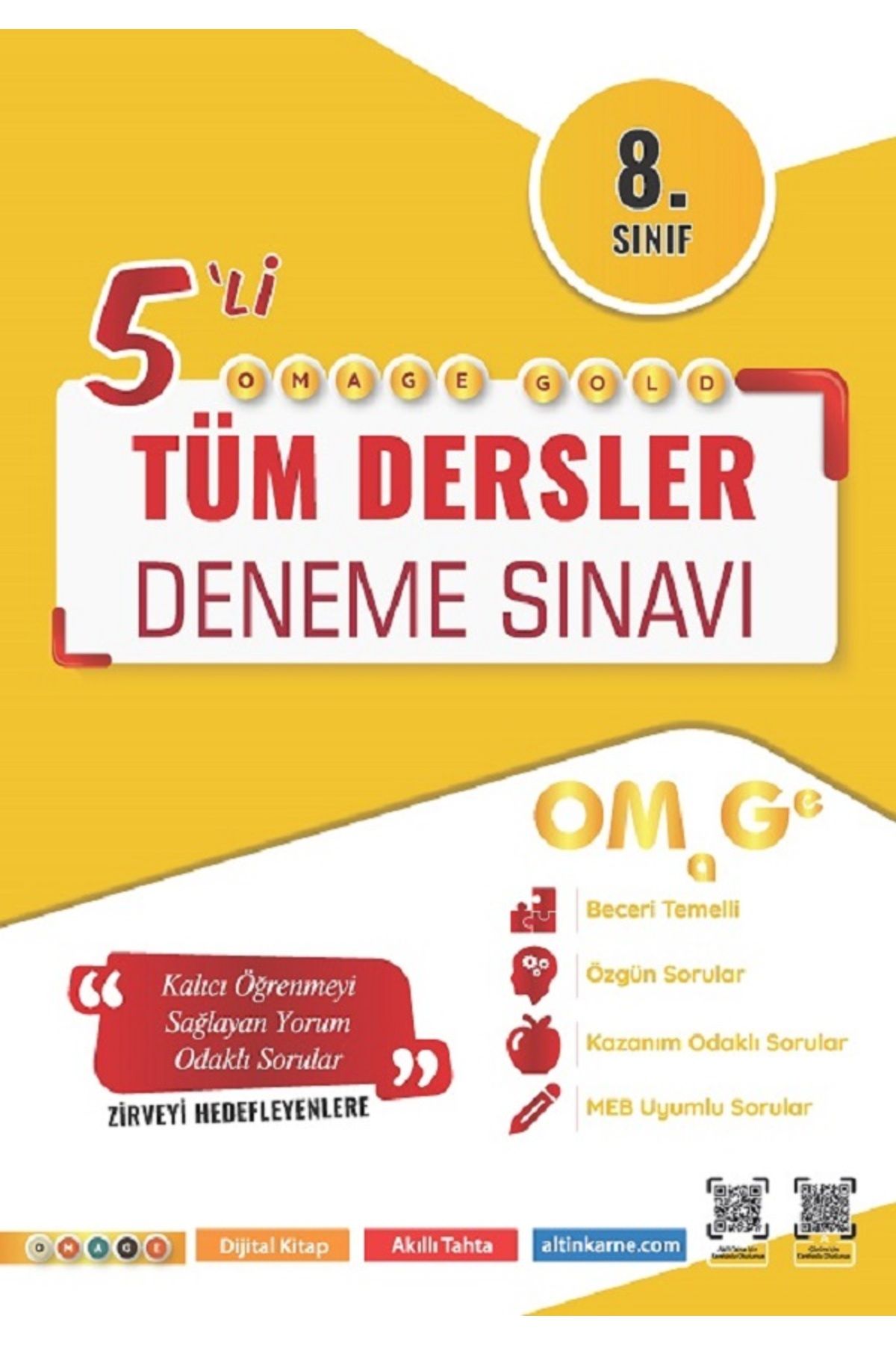 Nartest Yayınları 8. Sınıf Omage Gold Tüm Dersler Deneme Sınavı