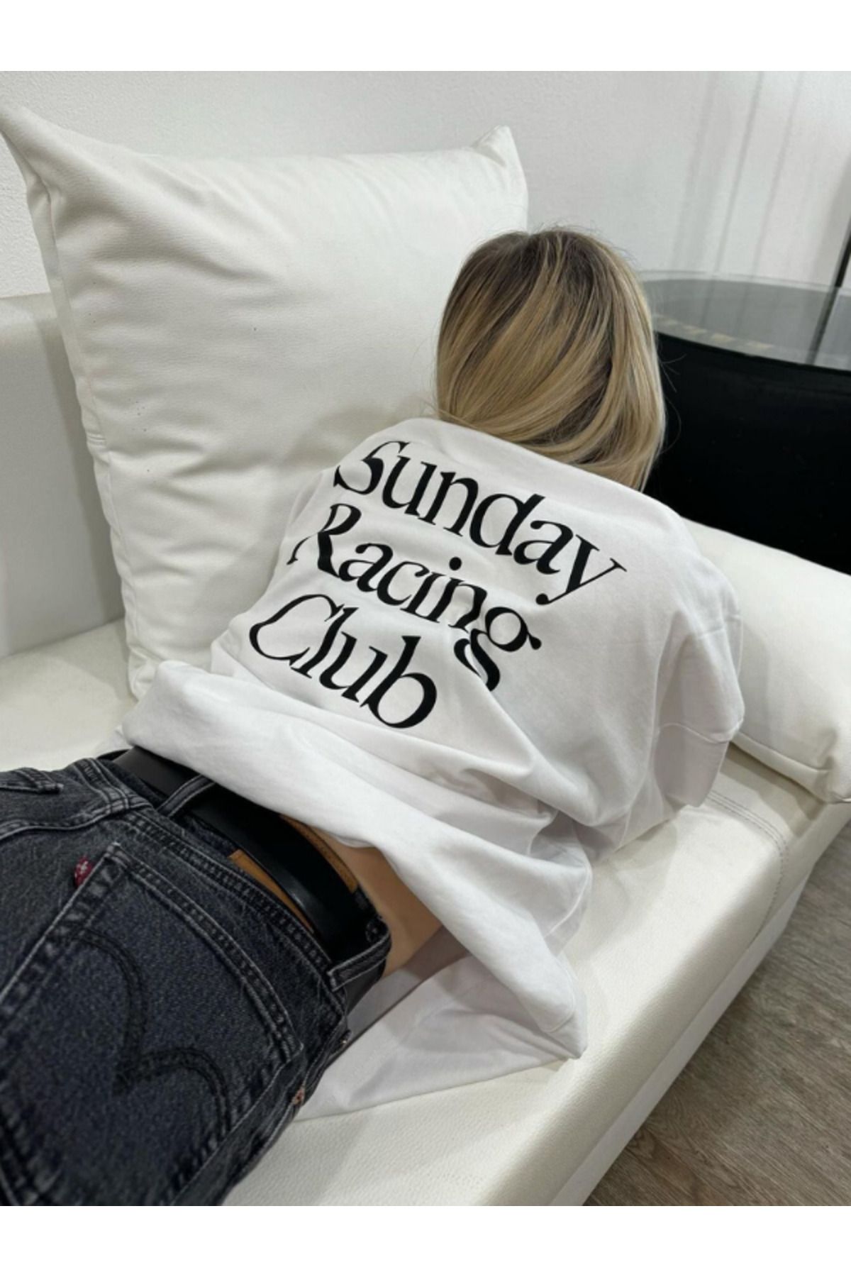 DEEFWEAR DREICH SUNDAY RACING CLUB BASKILI BEYAZ TSHIRT