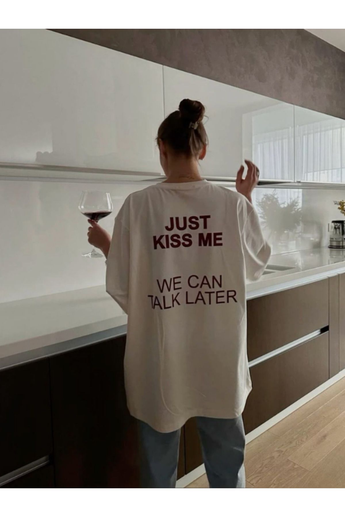 DEEFWEAR DREICH JUST KISS ME BASKILI BEYAZ TSHIRT