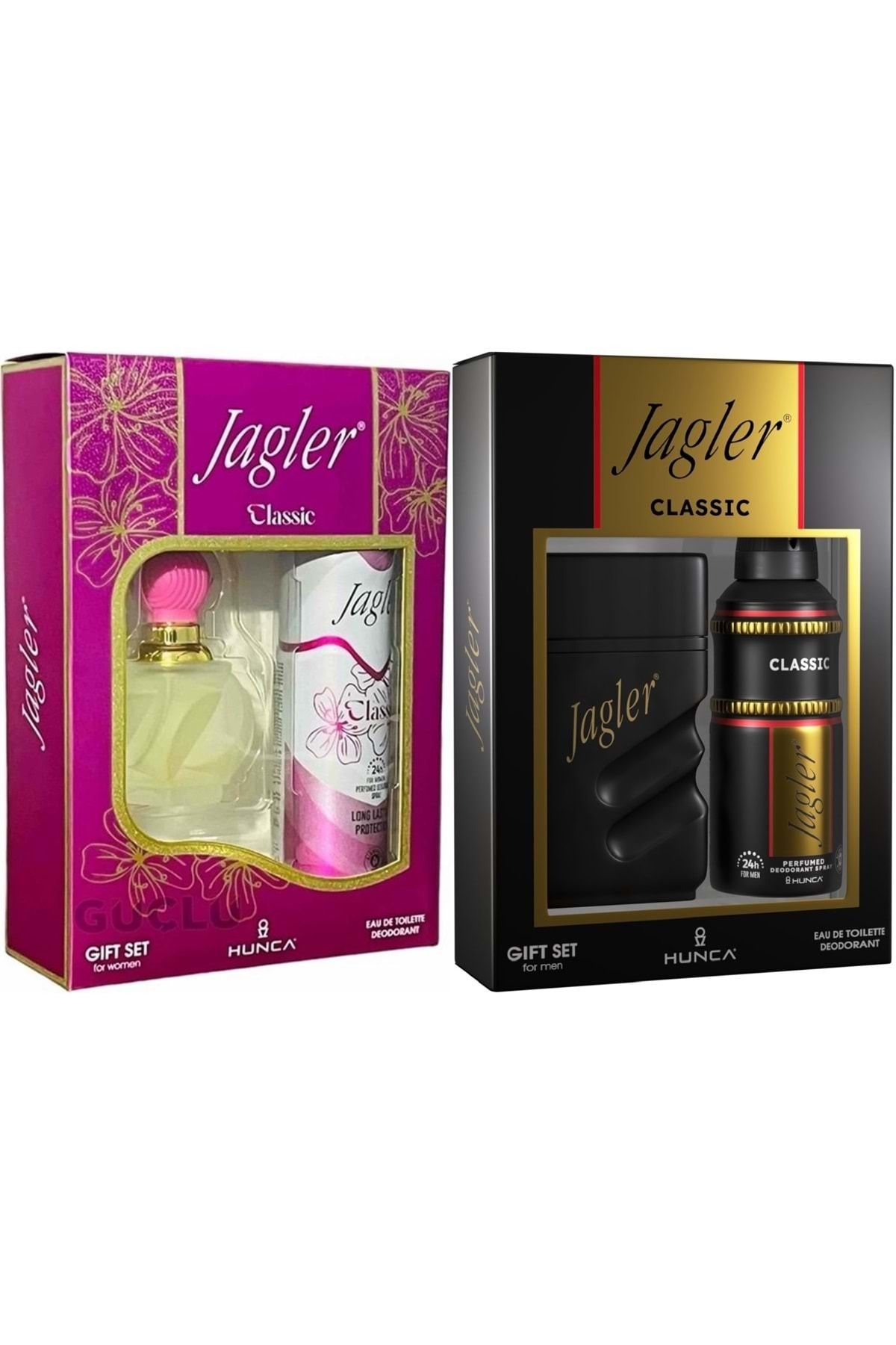 Jagler Parfüm Seti (Karma Set) Kadın 60ML Classic + Deodorant / Erkek 90ML Classic + Deodorant