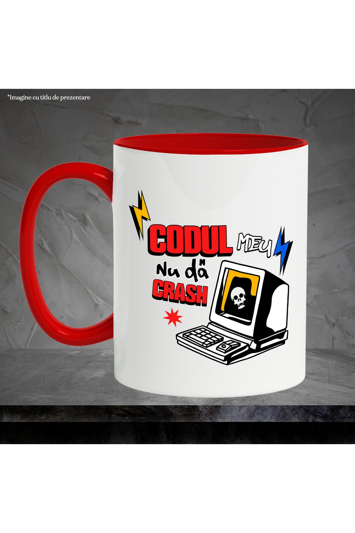 StoryGift Romania-Computer mug with skeletons text My code, my rules!, 330ml, Ceramic with Hands, With,STG 3