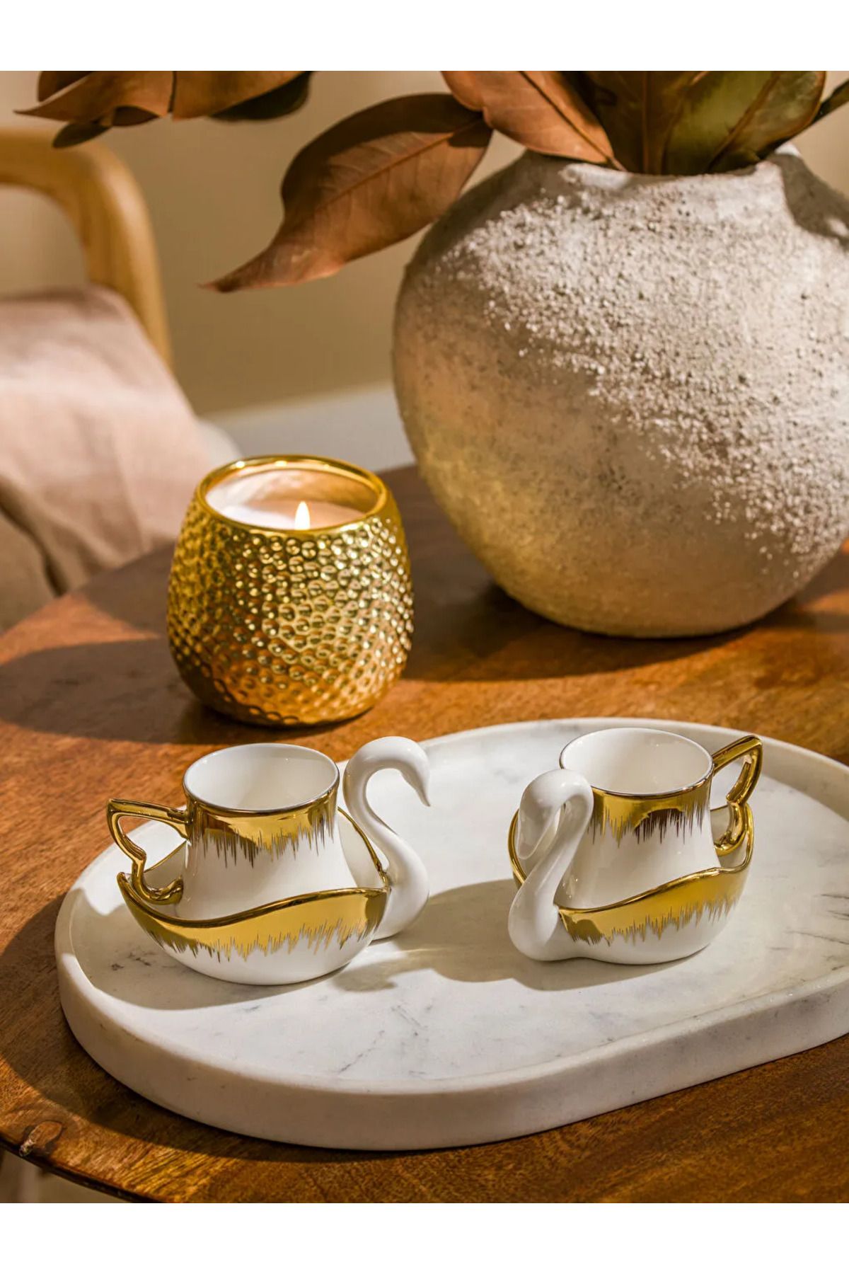 LC Waikiki LCW HOME Karişik Flamingo Figürlü 2 Kişilik Porselen Kahve Fincan Takımı 90 Ml
