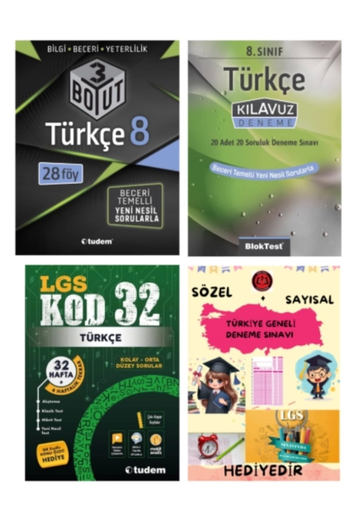 Tudem Yayınları TUDEM YAYINLARI LGS TÜRKÇE 3 BOYUT BECERİ TEMELLİ SORU BANKASI - TÜRKÇE KLAVUZ DENEME - TÜRKÇE KOD 3