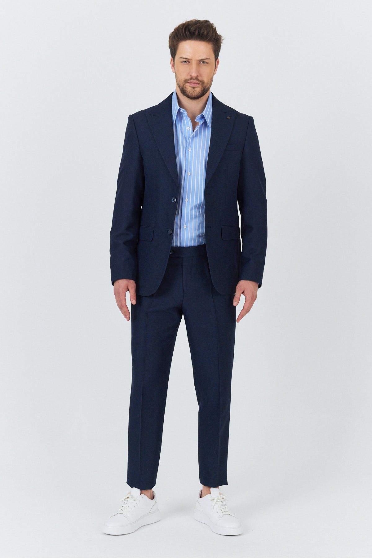 Frappoli Alfredo Erkek Navy-Lacivert İlkbahar-Yaz Slim Fit 2'li Takım Elbise