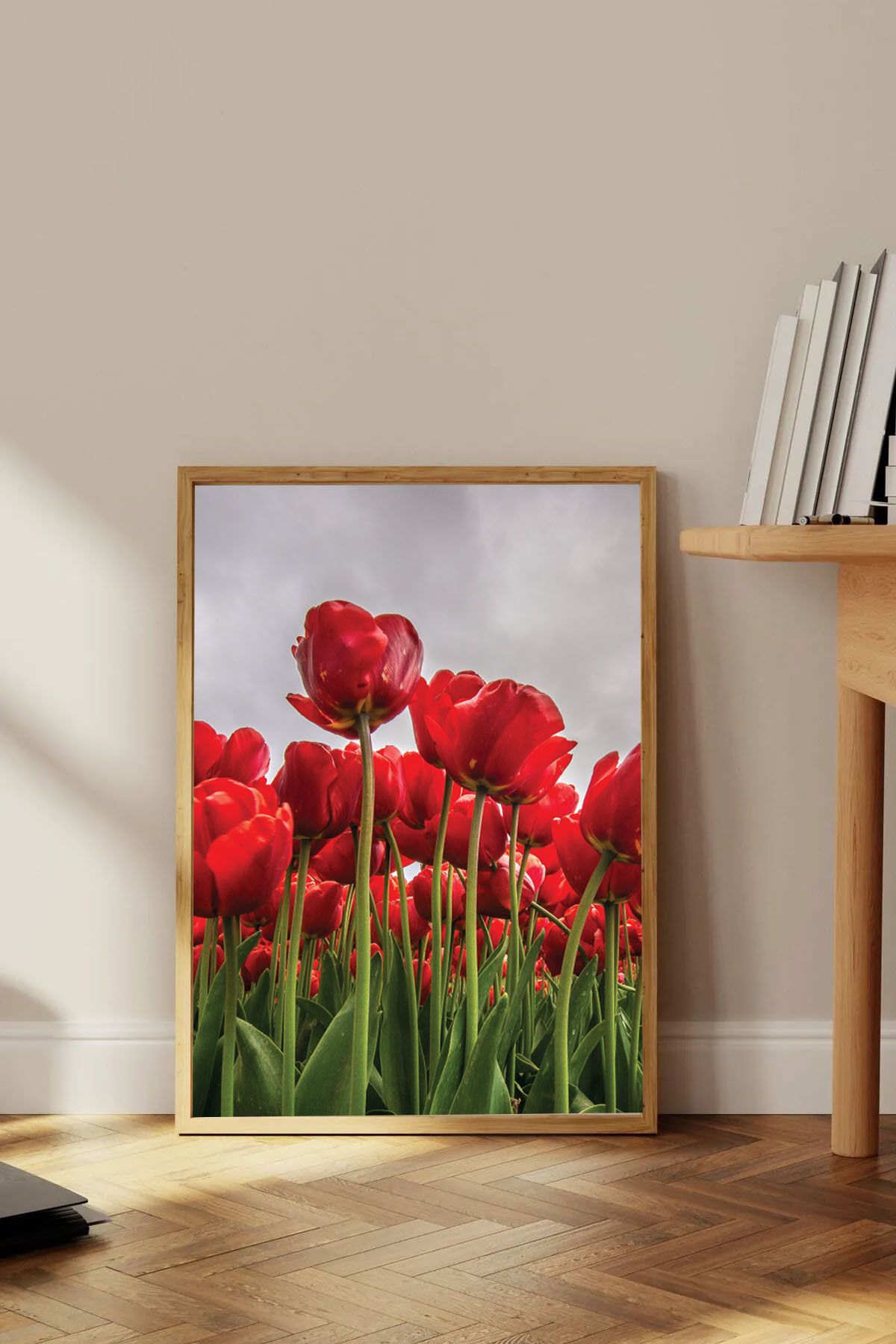 Dekorsiahome Tek Parça Ahşap Çerçeveli Oturma Odası Salon Mutfak Tablo TK0503