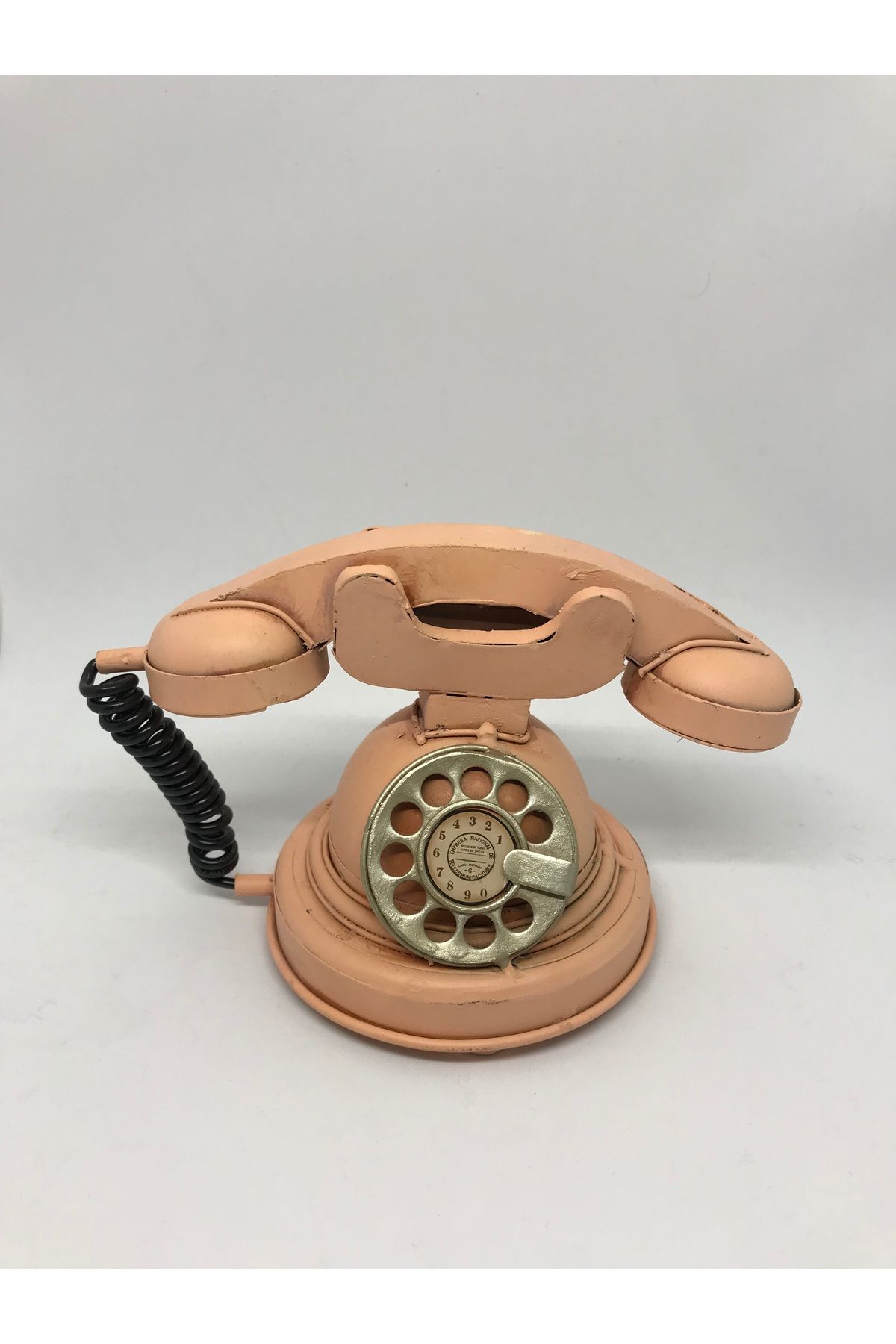 NOSTALJİM NOSTALJİK GÖRÜNÜMLÜ DEKORATİF METAL MİNİ PEMBE TELEFON