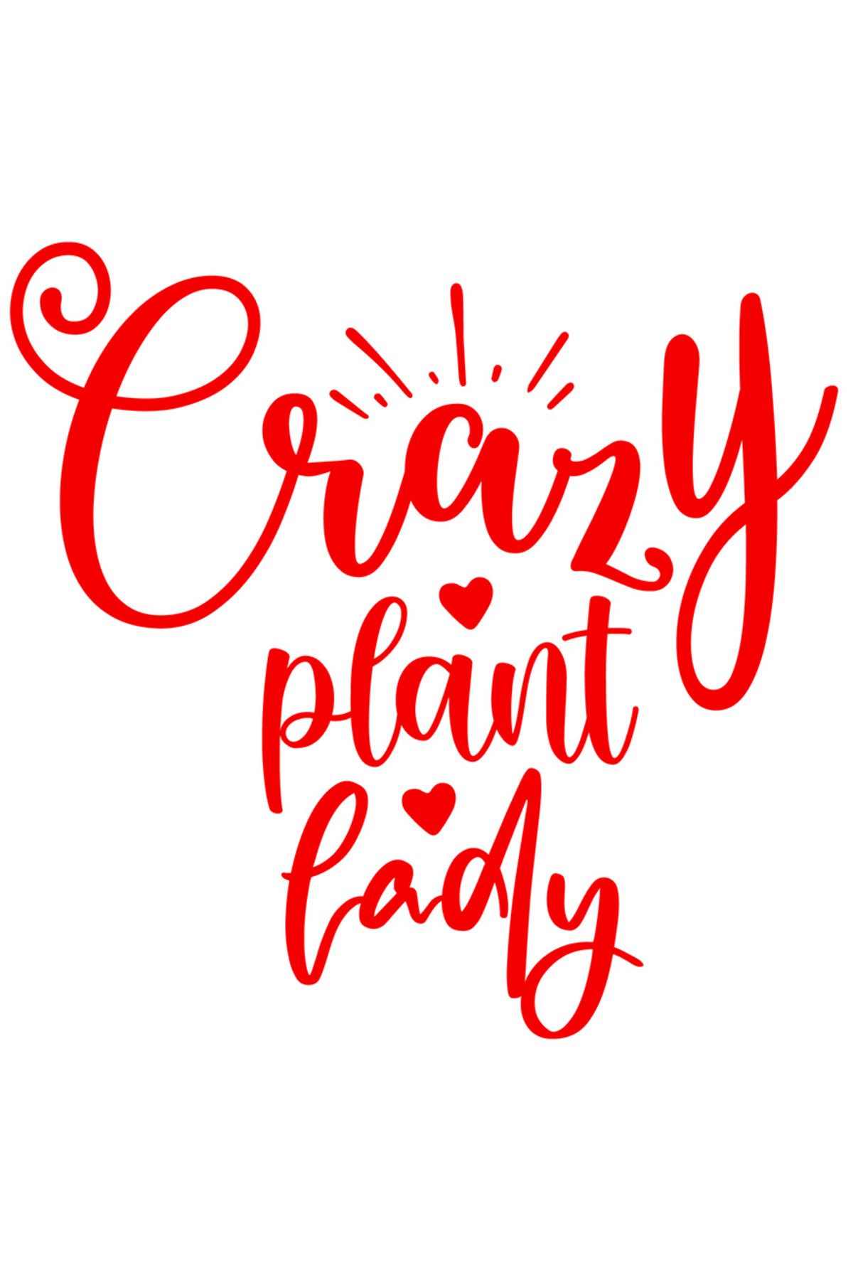 StoryGift Romania Sticker Eticheta 40cm Exterior Cu Inimioare Si Mesajul "crazy Plant Lady" - Doamna Innebunita - One Size