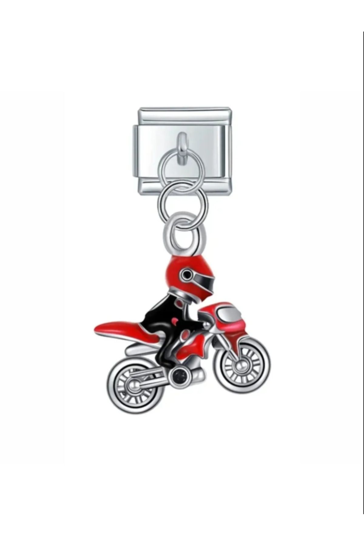 MSBTAKI stainless steel Kırmızı Motor Sallantılı İtalyan Bileklik nomi Charm