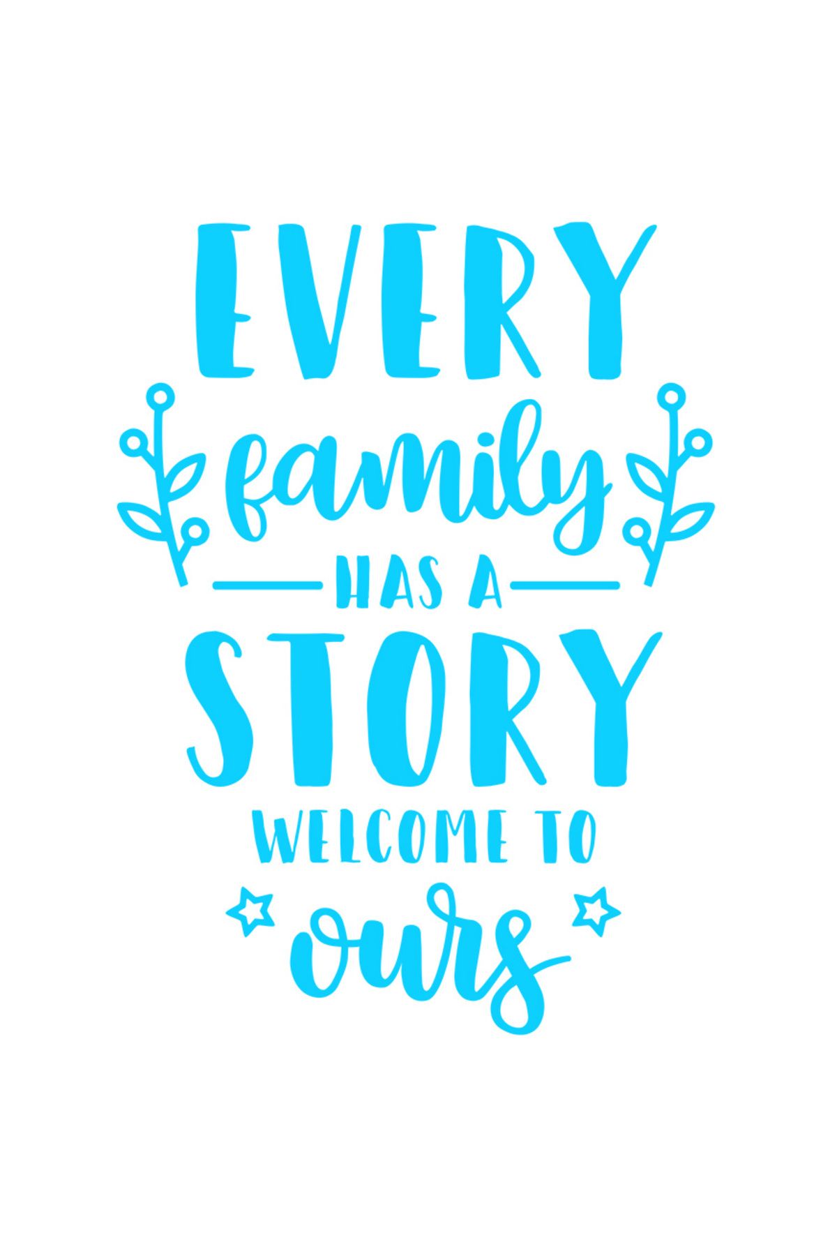 StoryGift Romania Sticker Eticheta 40cm Exterior Cu Mesaj Din Care Reiese Ca Orice Familie Are O Poveste Unica , - One Size