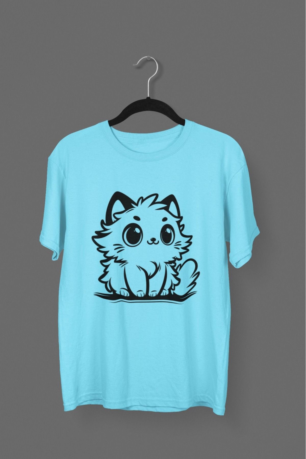 Butik ERKEK/KADIN -KEDİ3- TRANSFER BASKILI YUVARLAK YAKA KISA KOL TİŞÖRT