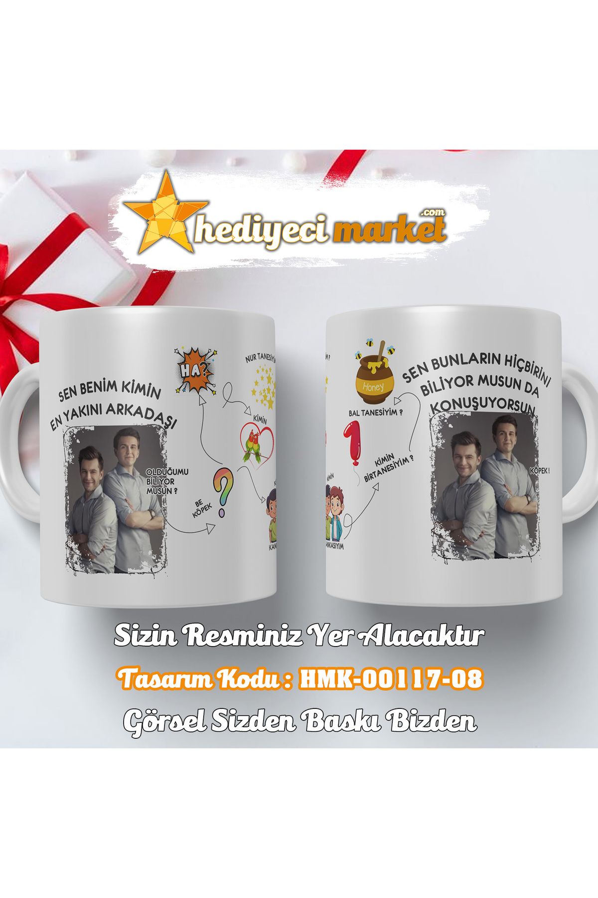 Hediyeci Market KOPYA - Prens Karakter Temalı Beyaz Kupa Bardak - HMK-00117-08