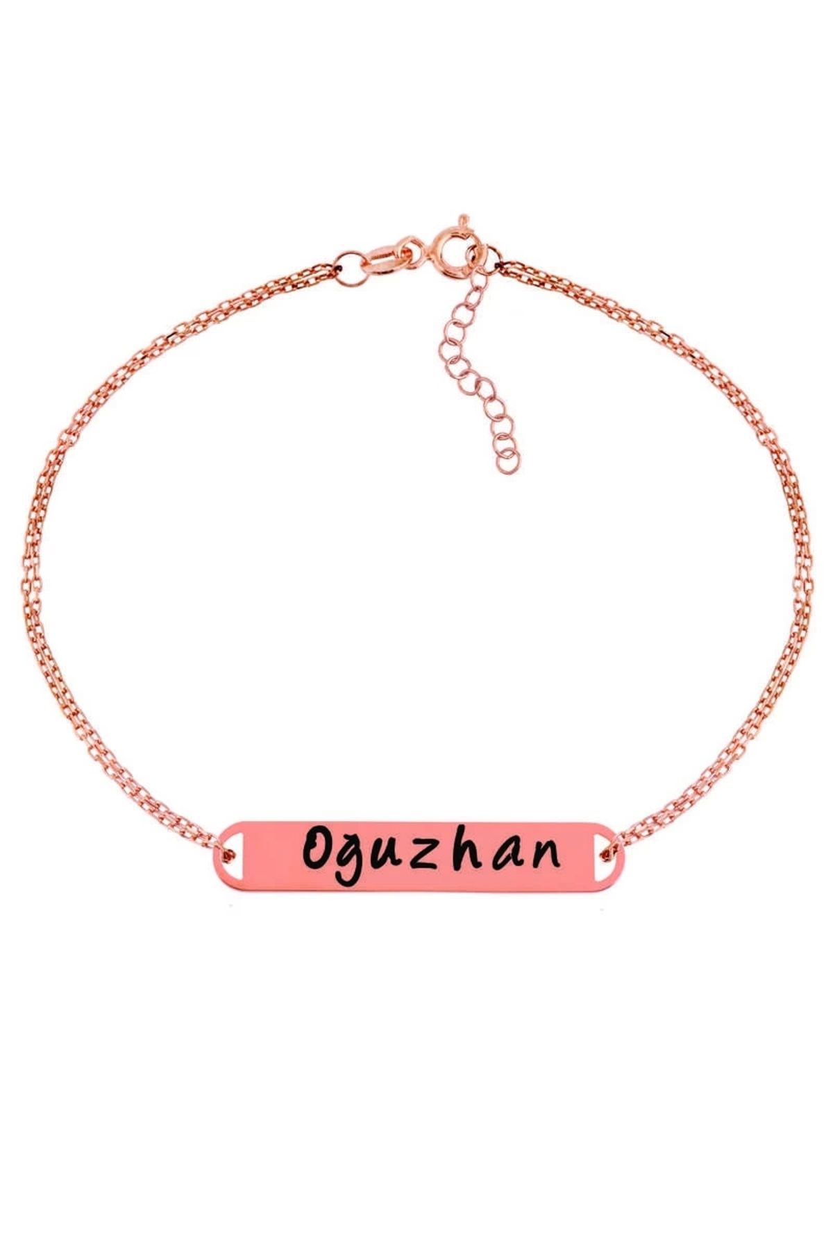luz&pos Gümüş Rose Kişiye Özel İsimli Bileklik