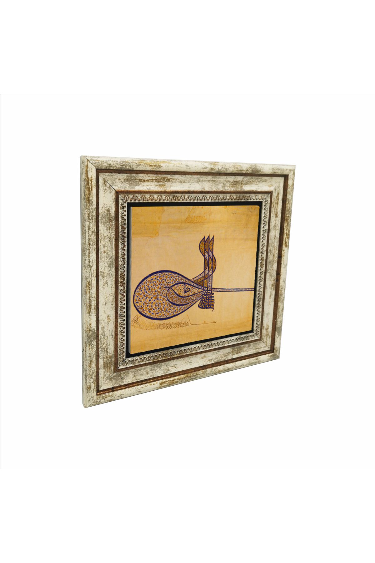 Sadrazam Kanuni Sultan Süleyman’ın Tuğrası Baskılı Doğaltaş Tablo (25 X 25 KH-216)