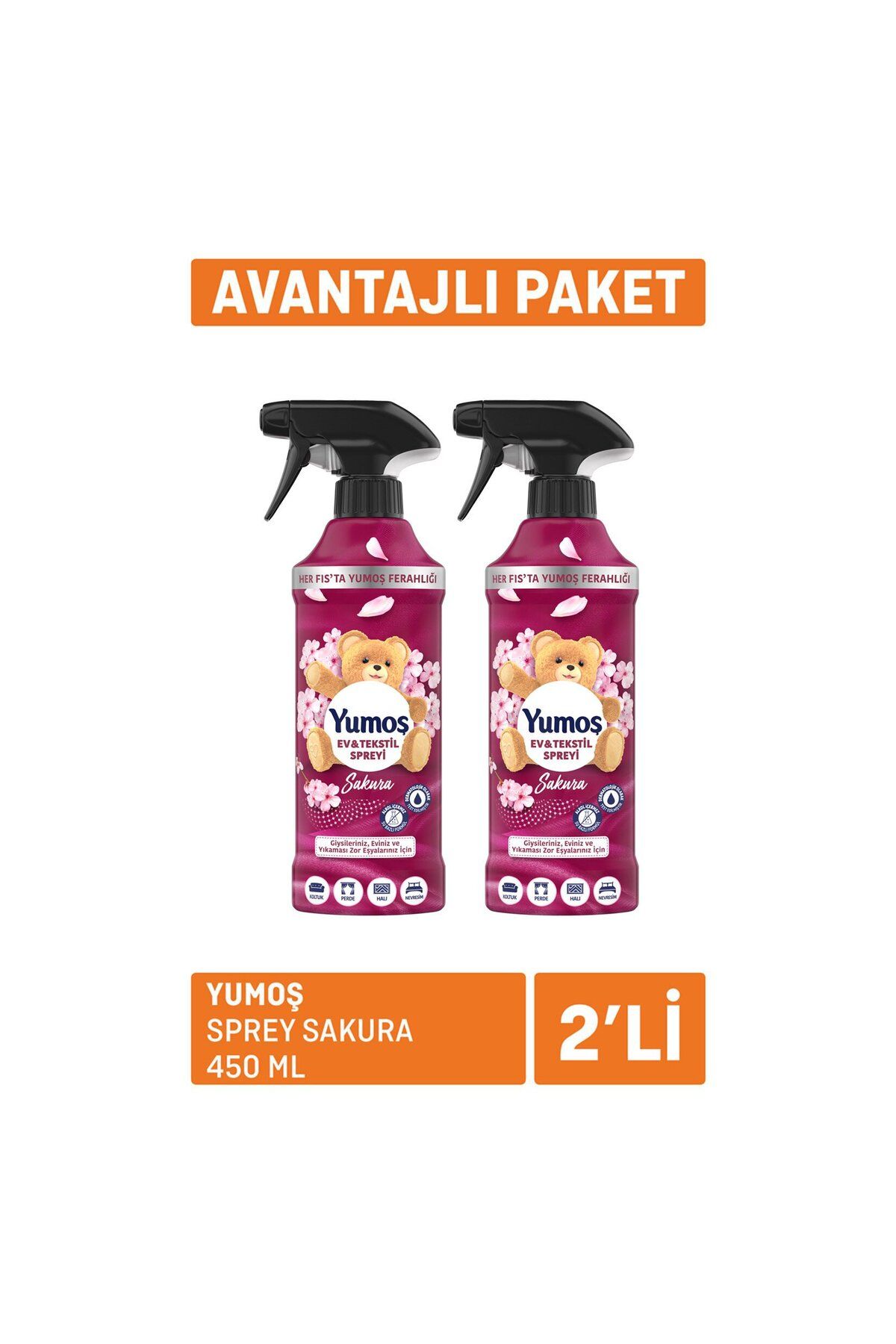 Yumoş Sprey Sakura 2 x 450 Ml