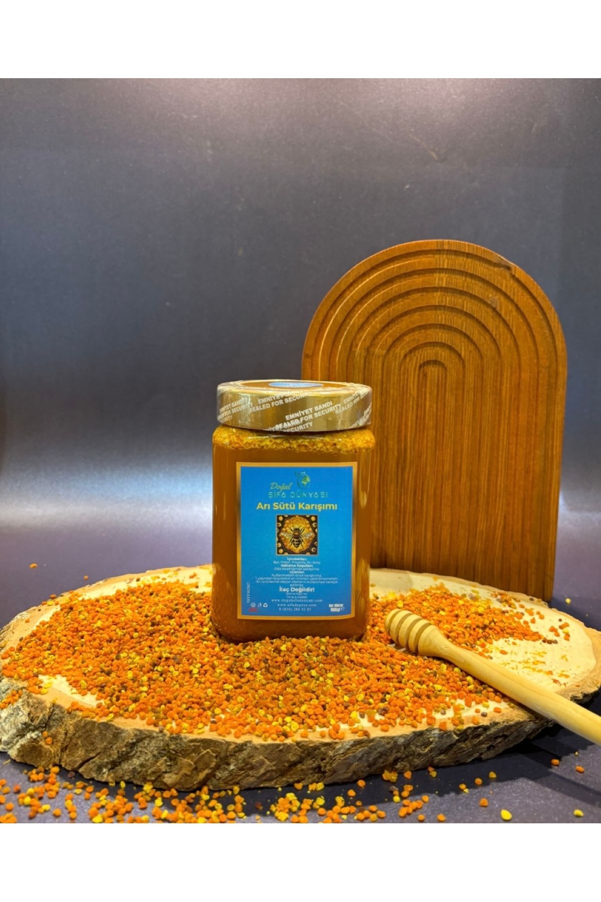 DogalSifaDünyası Arı Sütü Karışımı 900 gr Bal Polen Arı Sütü Propolis Karışımı