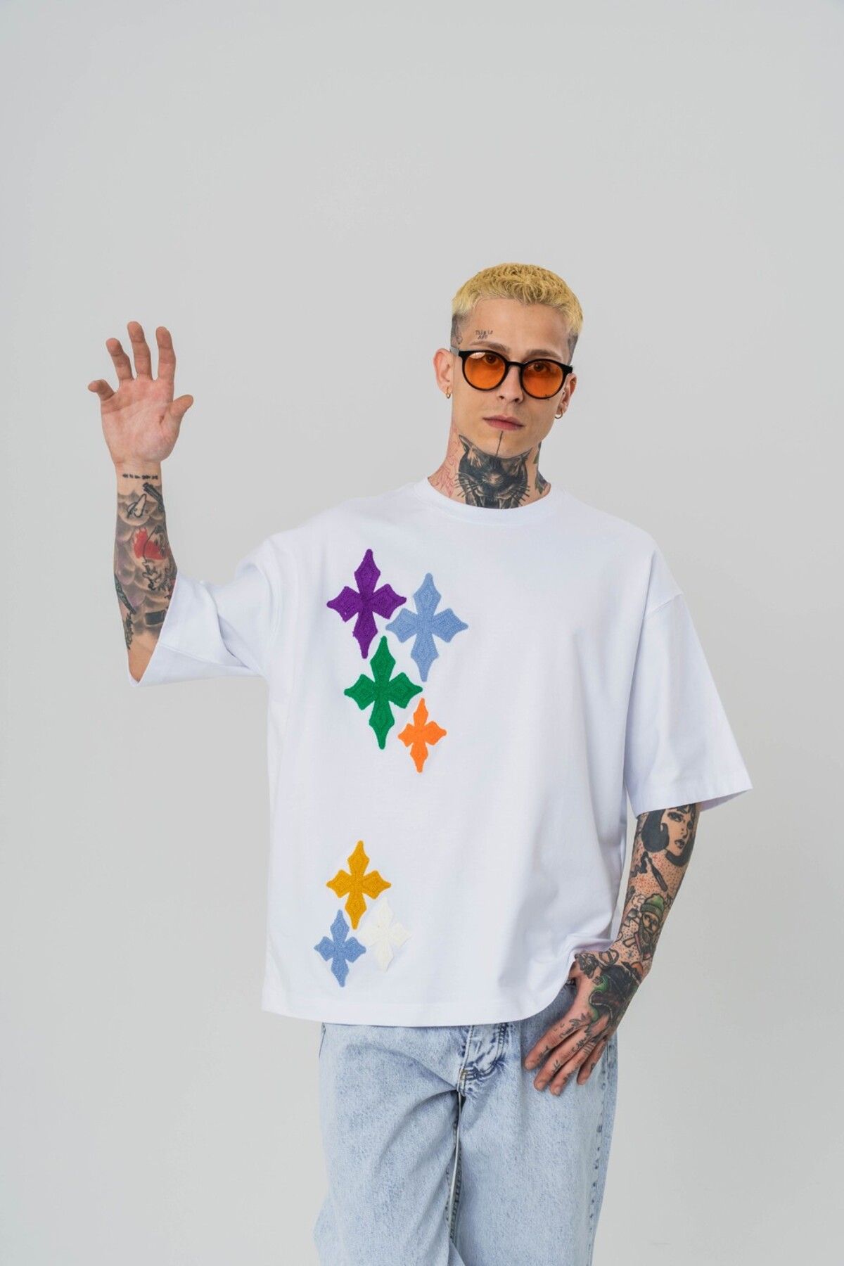 go gang own Macrame Nakış Detaylı Oversize T-shirt