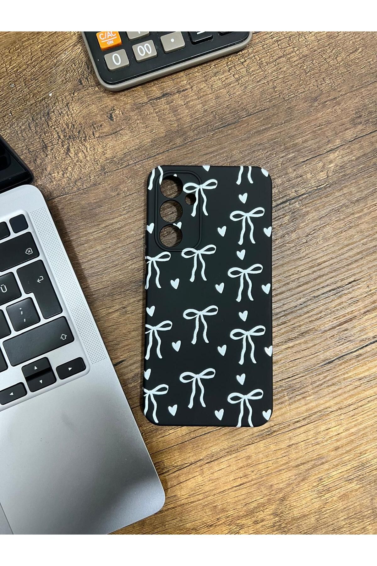 HZR Samsung A54 Kurdele Desenli Siyah Kılıf