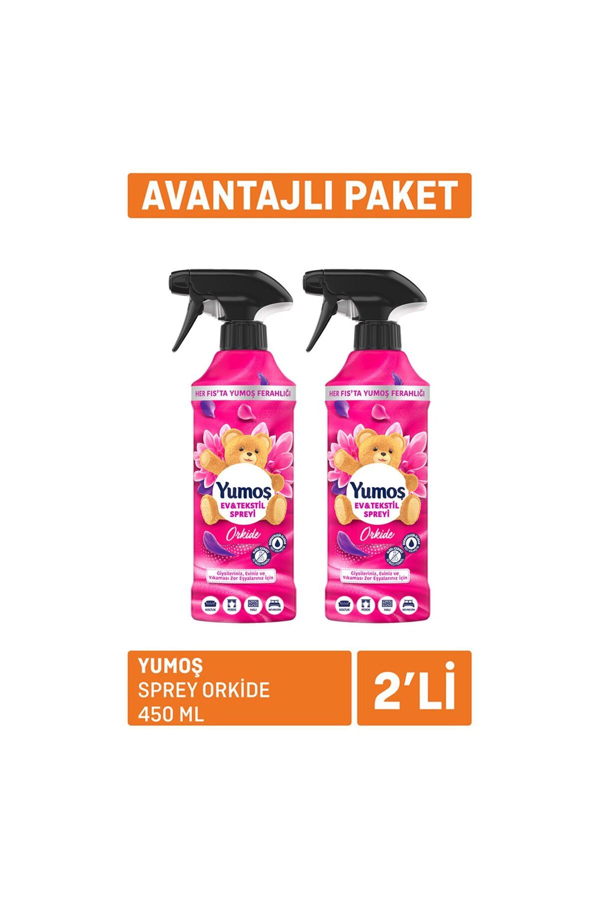 Yumoş Yumoş Sprey Orkide 2 X 450 Ml