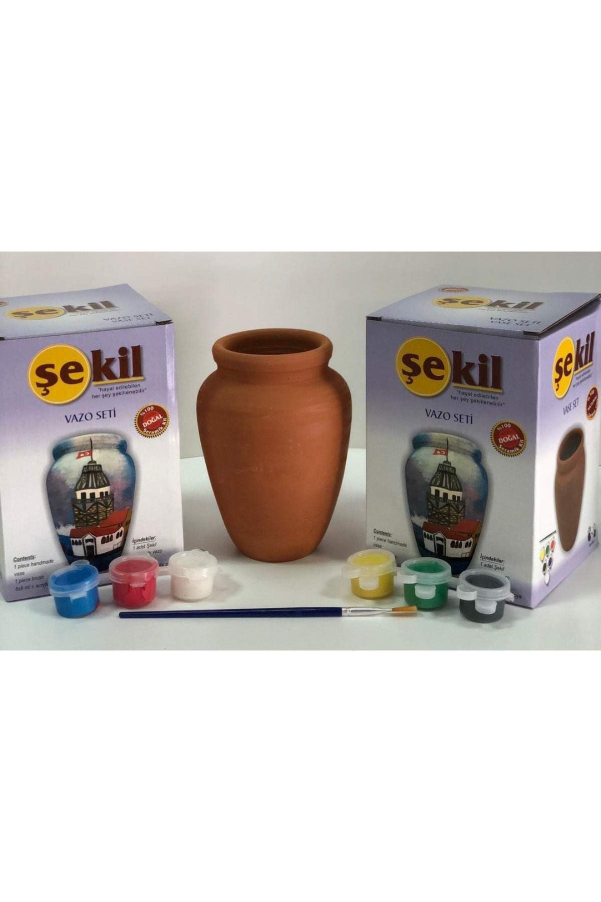 Şekil SERAMİK AKTİVİTE BOYAMA SETİ VAZO - SAKSI 1 ADET