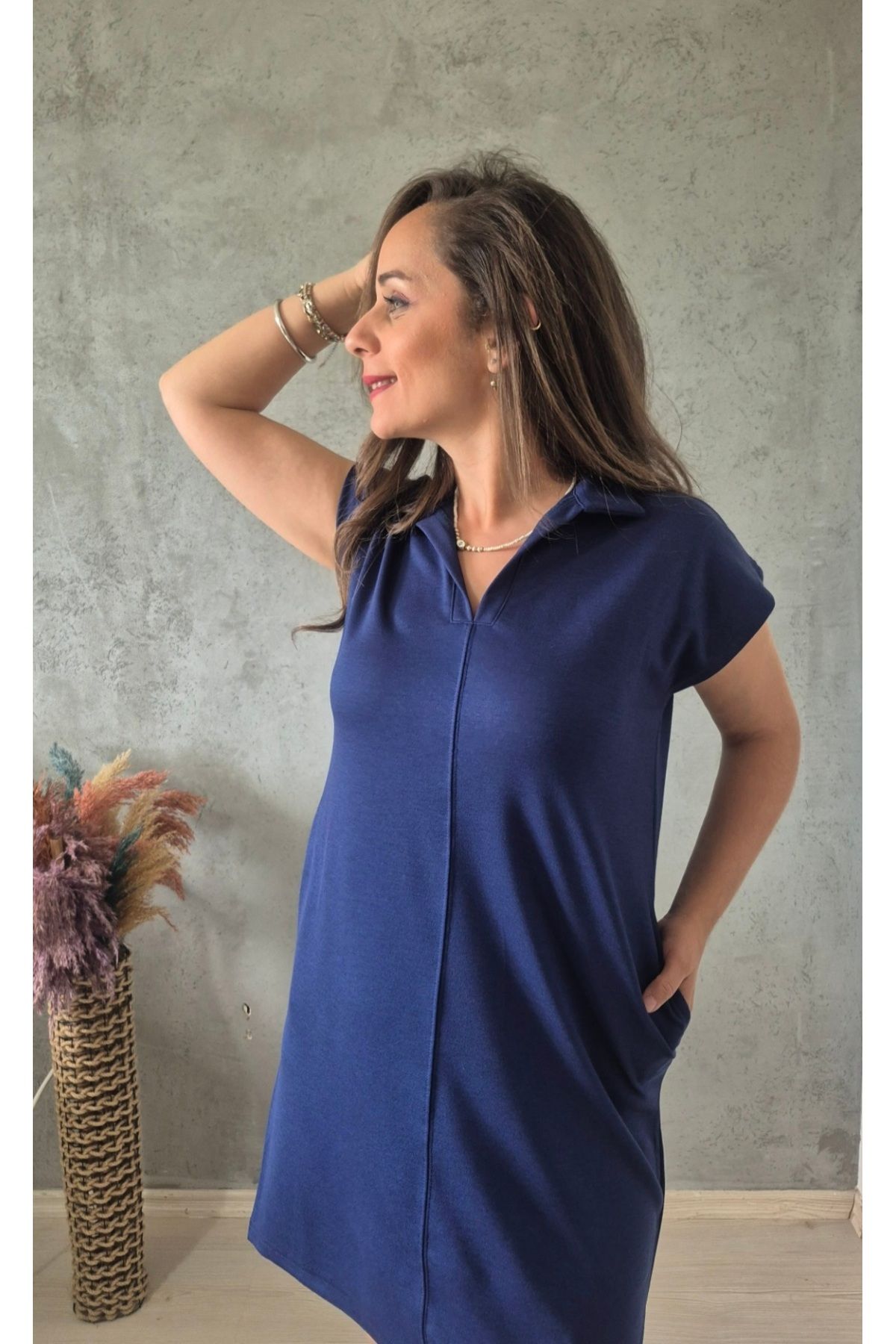 Butik MODAL PİKE KUMAŞ ELBİSE