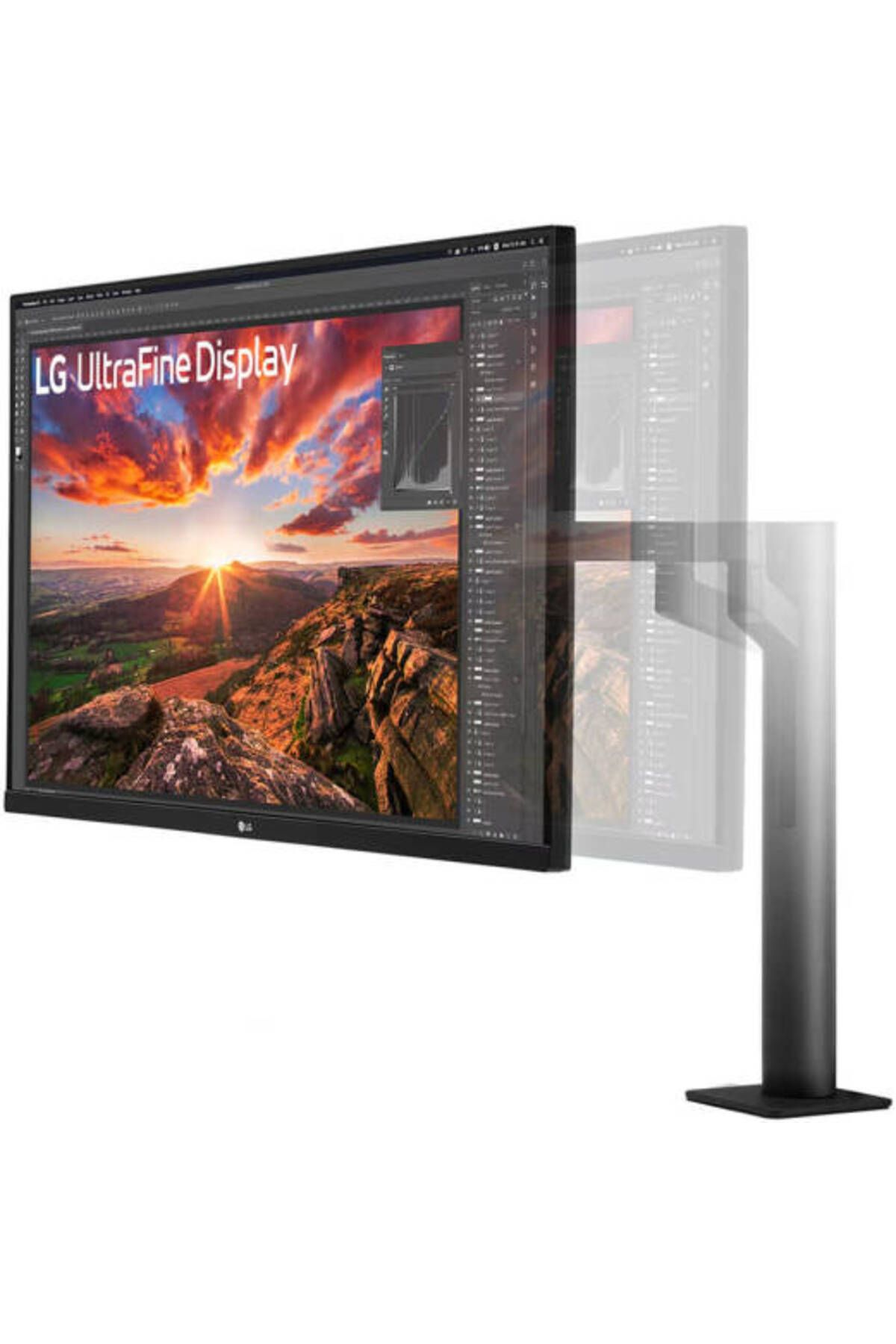 LG-32" UHD 4K IPS Monitor with Ergo Stand, 60Hz Refresh Rate & 5ms Response Time, USB-C with 60W 3