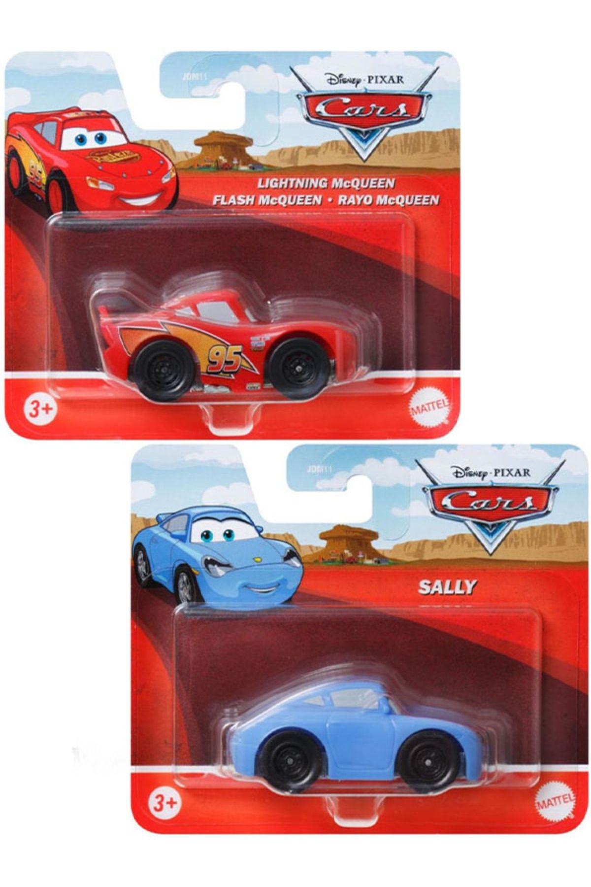 CARS Disney Pixar Cars 2 Araç Set - Lightning (Şimşek) McQueen & Sally (7 cm)