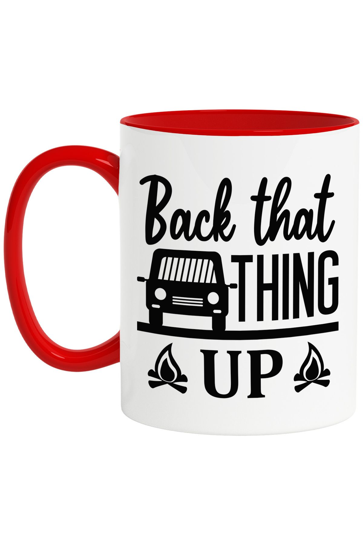StoryGift Romania-Mug with a car and the text "Back that thing up" - back that thing up with Handle R, Cu, STG. 1
