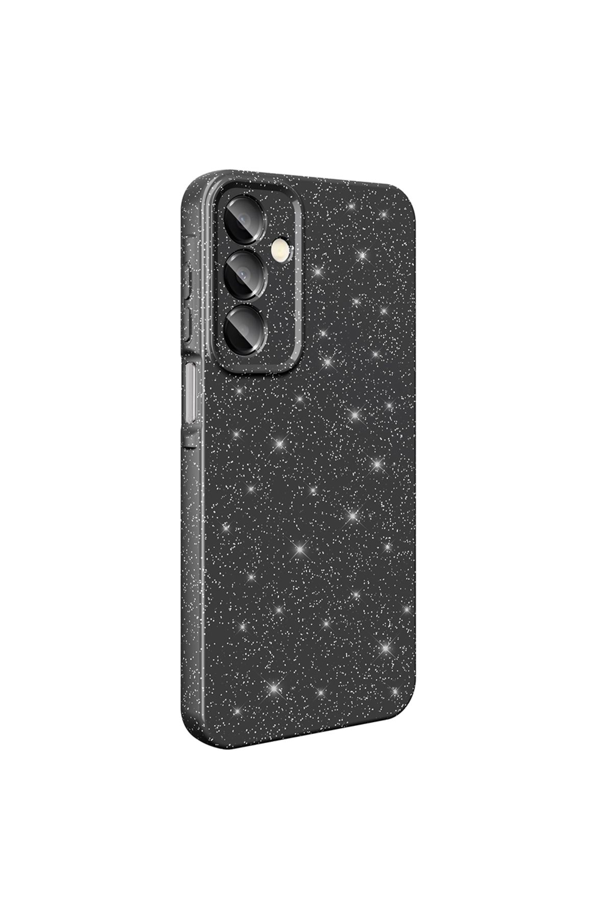 Gpack Samsung Galaxy A16 uyumlu Kılıf Koton Simli Silikon Arka Kapak Kamera Korumalı Siyah