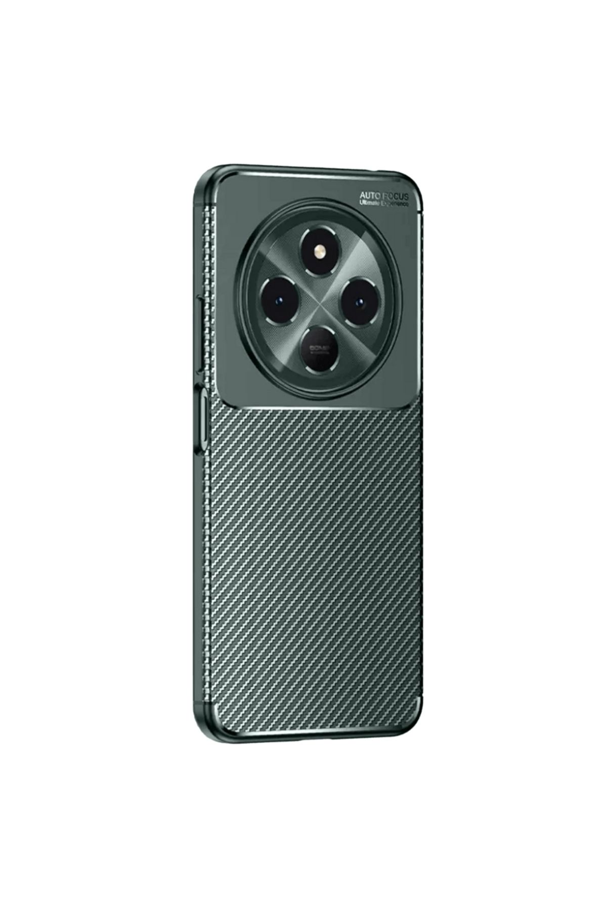 Gpack Tecno Spark 30 uyumlu Kılıf Negro Karbon Görünümlü Silikon Koyu Yeşil