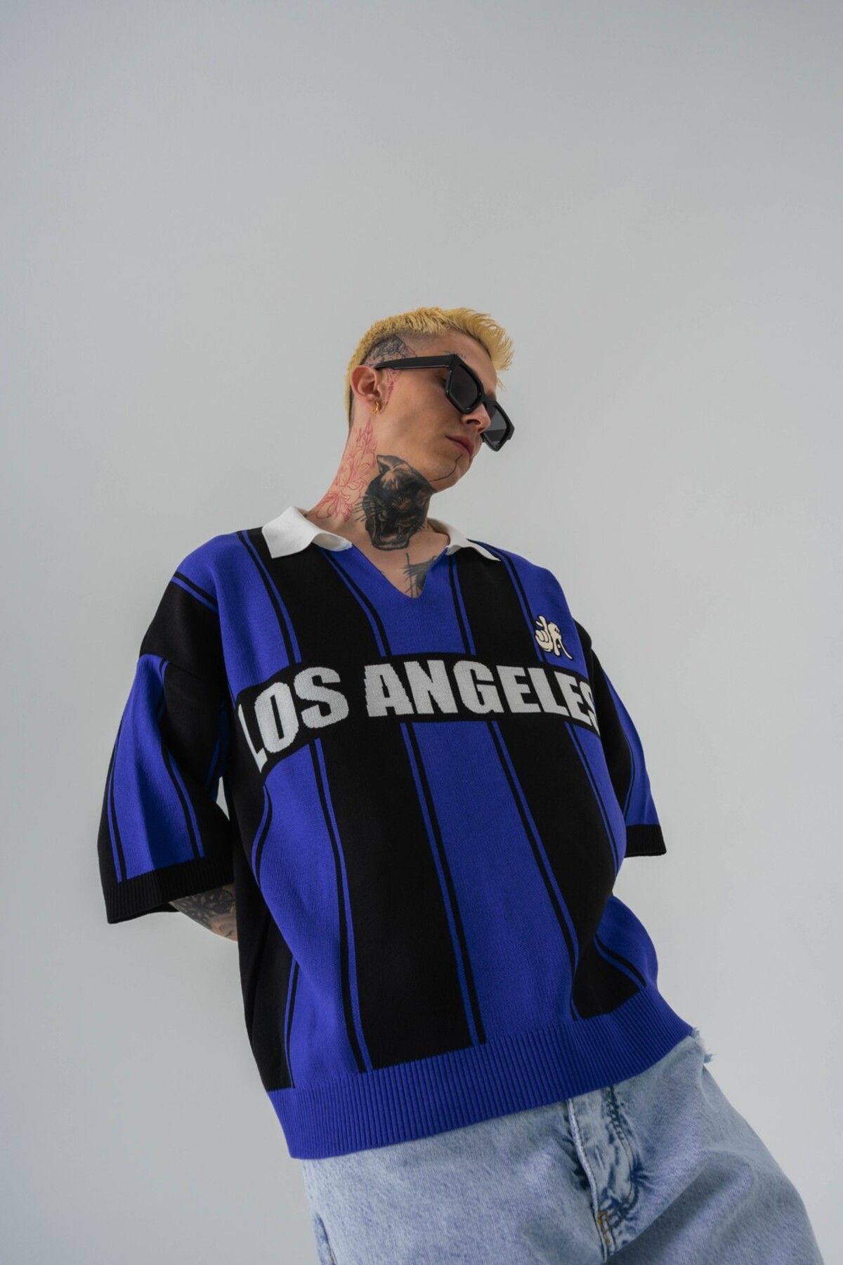 go gang own Los Angeles Knit Polo Yaka Triko T-shirt