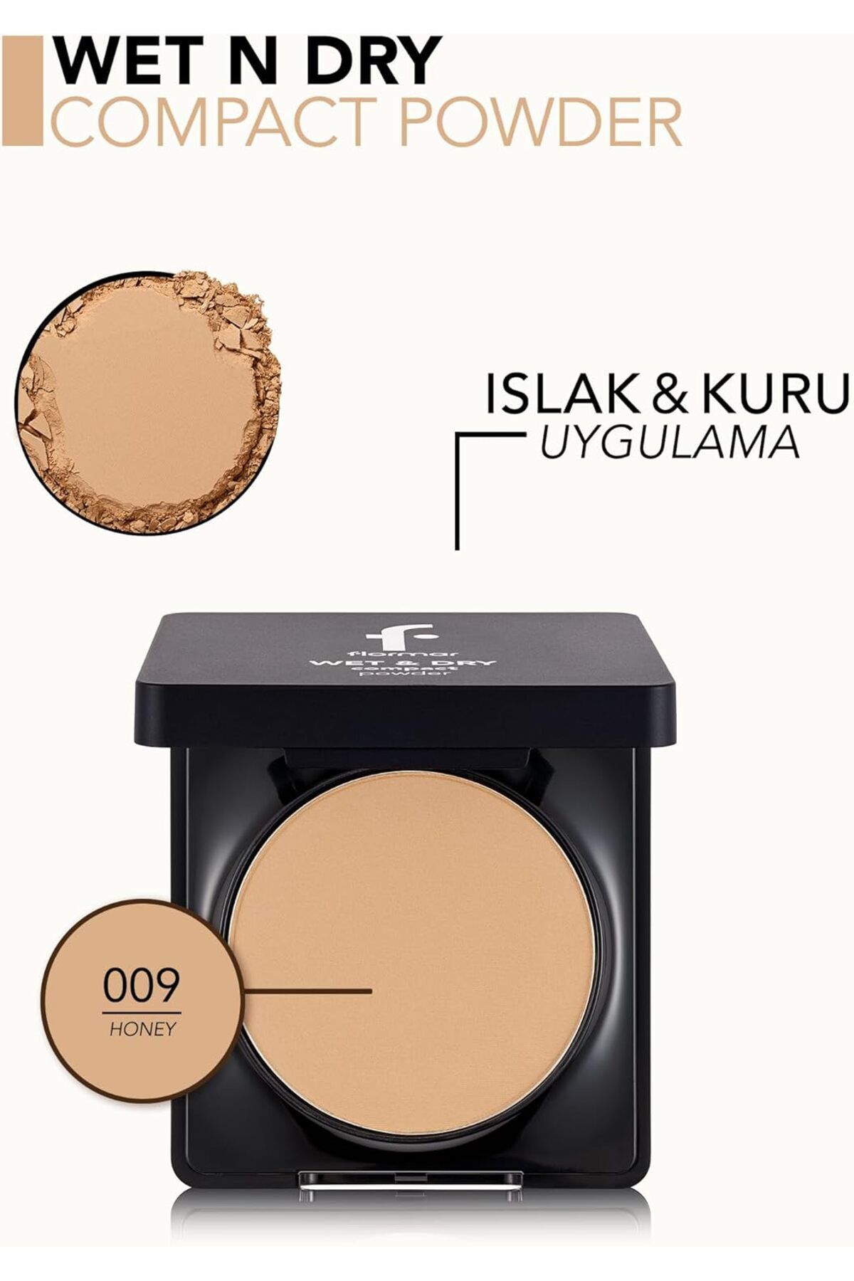 Flormar-Pressed Powder for Wet and Dry Use from Flormar, Shade Honey 009 7