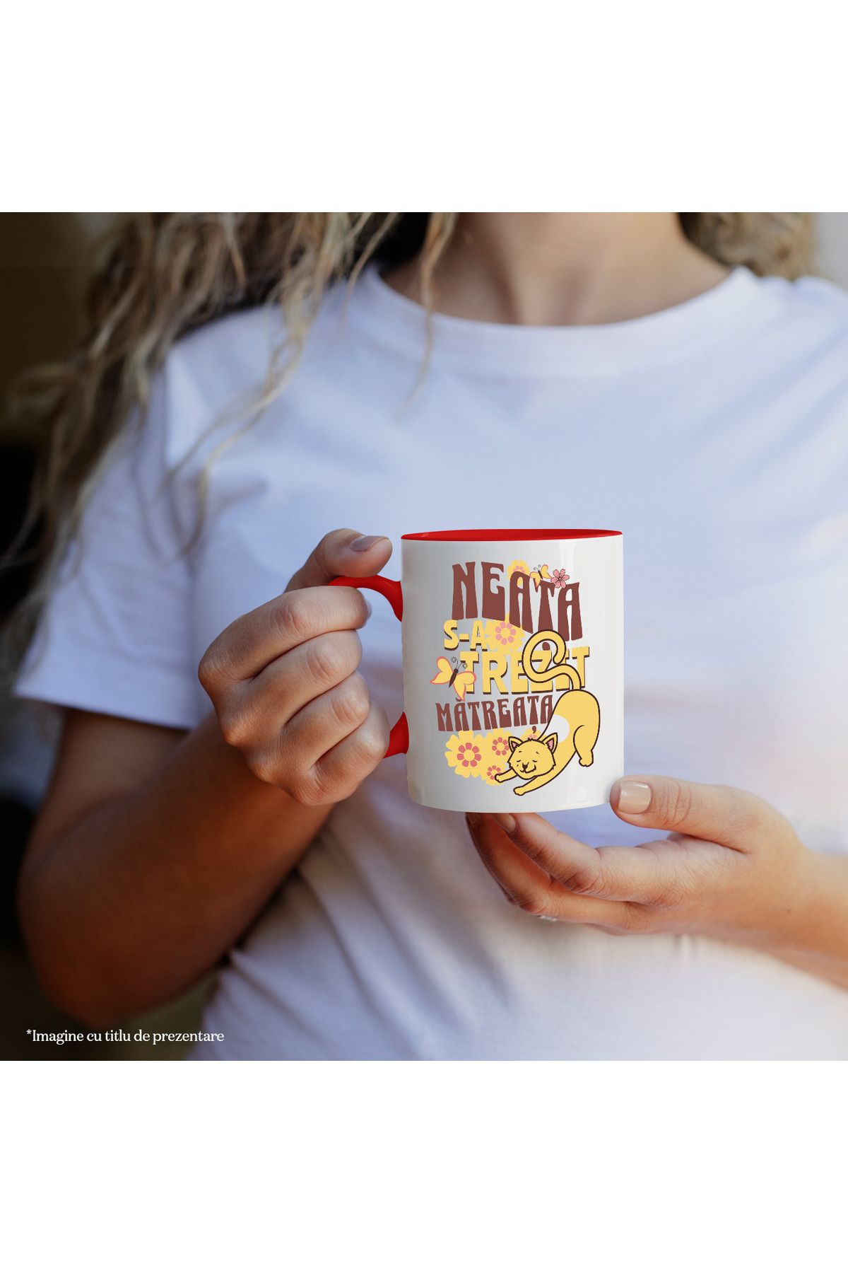StoryGift Romania-Mug Sleepy Cat Funny Text Neat Woke Up Dandruff Furry Animal, 330ml, With ,STG 2