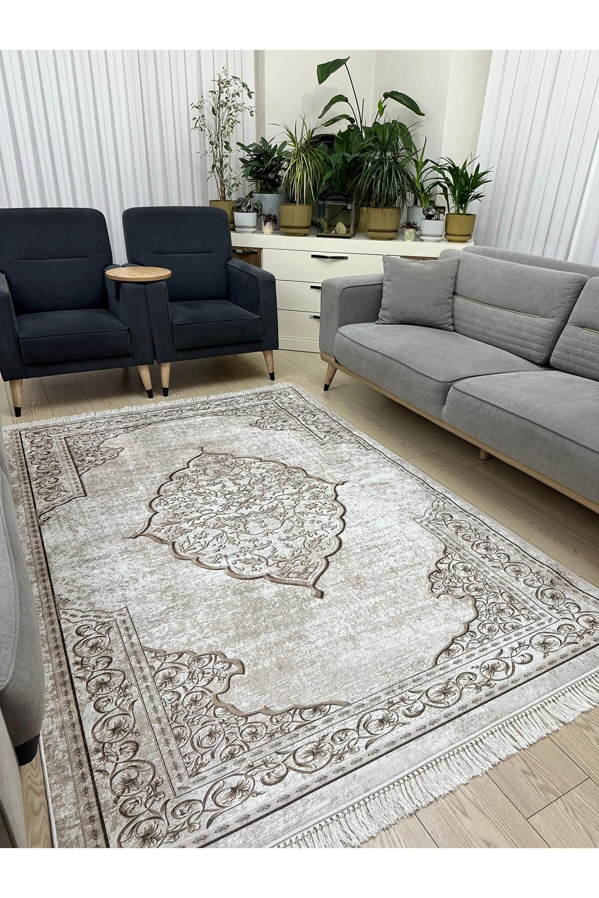 MODKLAS Kaymaz Taban Yıkanabilir Dijital Baskı Dekoratif Halı - 4m =160x230 cm, 6m =200x300 cm