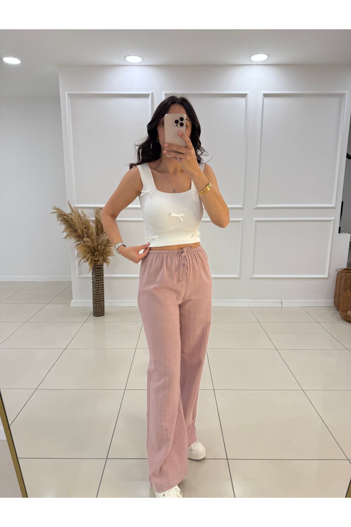 Butik GÜL KURUSU KETEN PANTOLON