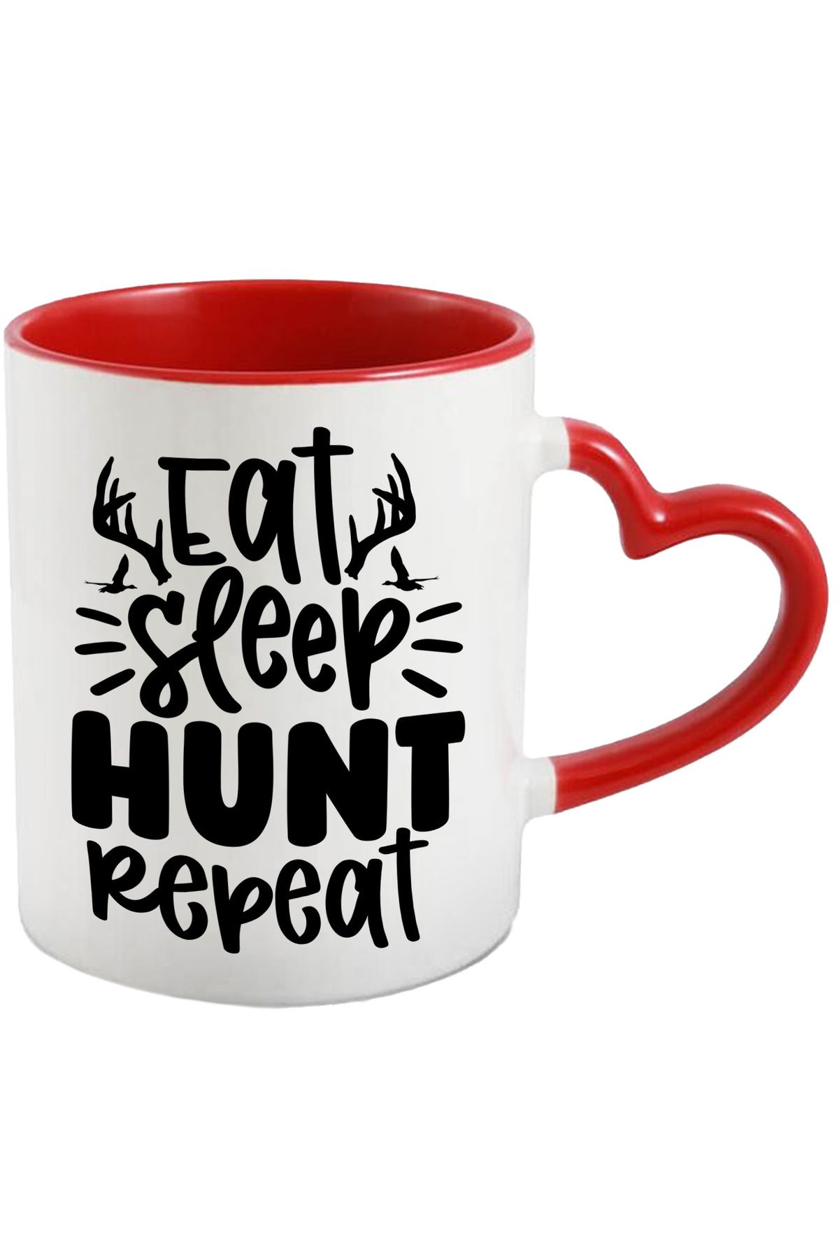 StoryGift Romania Cana Cu Textul "eat, Sleep, Hunt, Repeat" - Mananca Dormi Vaneaza Repeta Cu Mane, Cu ,stg - One Size