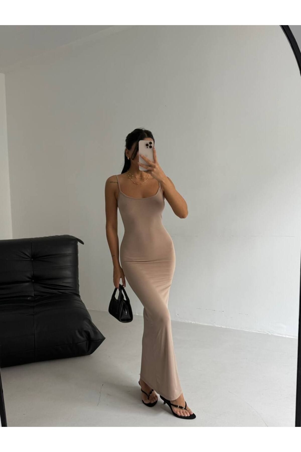 Secret Passion Lingerie Yeni Sezon İnce Ayarlanabilir Askılı Kadın Maxi Elbise 52225061
