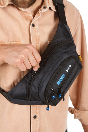 Torz Erkek Bel Çantası Çapraz Çok Cepli Su Geçirmez Kumaş Göğüs Çapraz Kulakl...