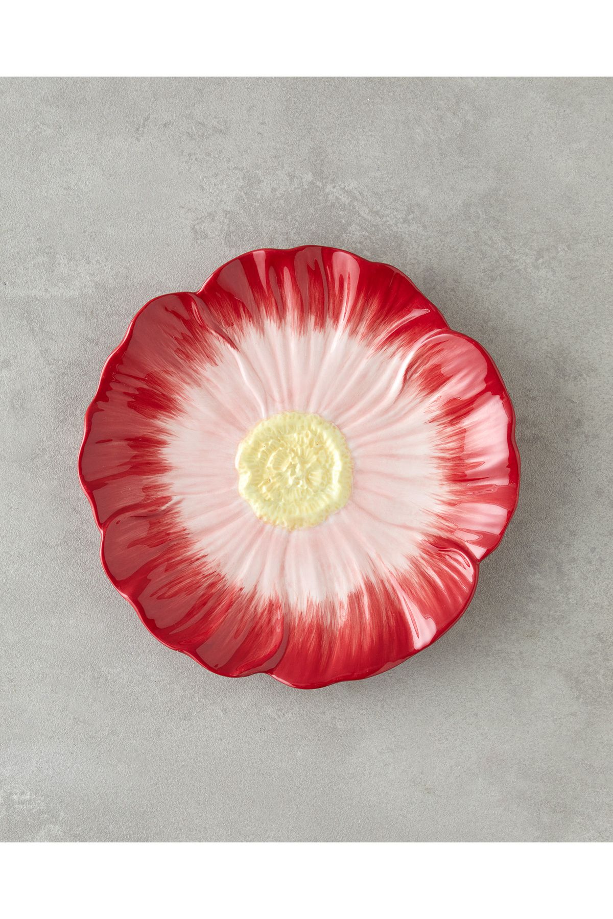 Flowerella Dolomite Pasta Tabağı 21 cm Kırmızı-Pembe
