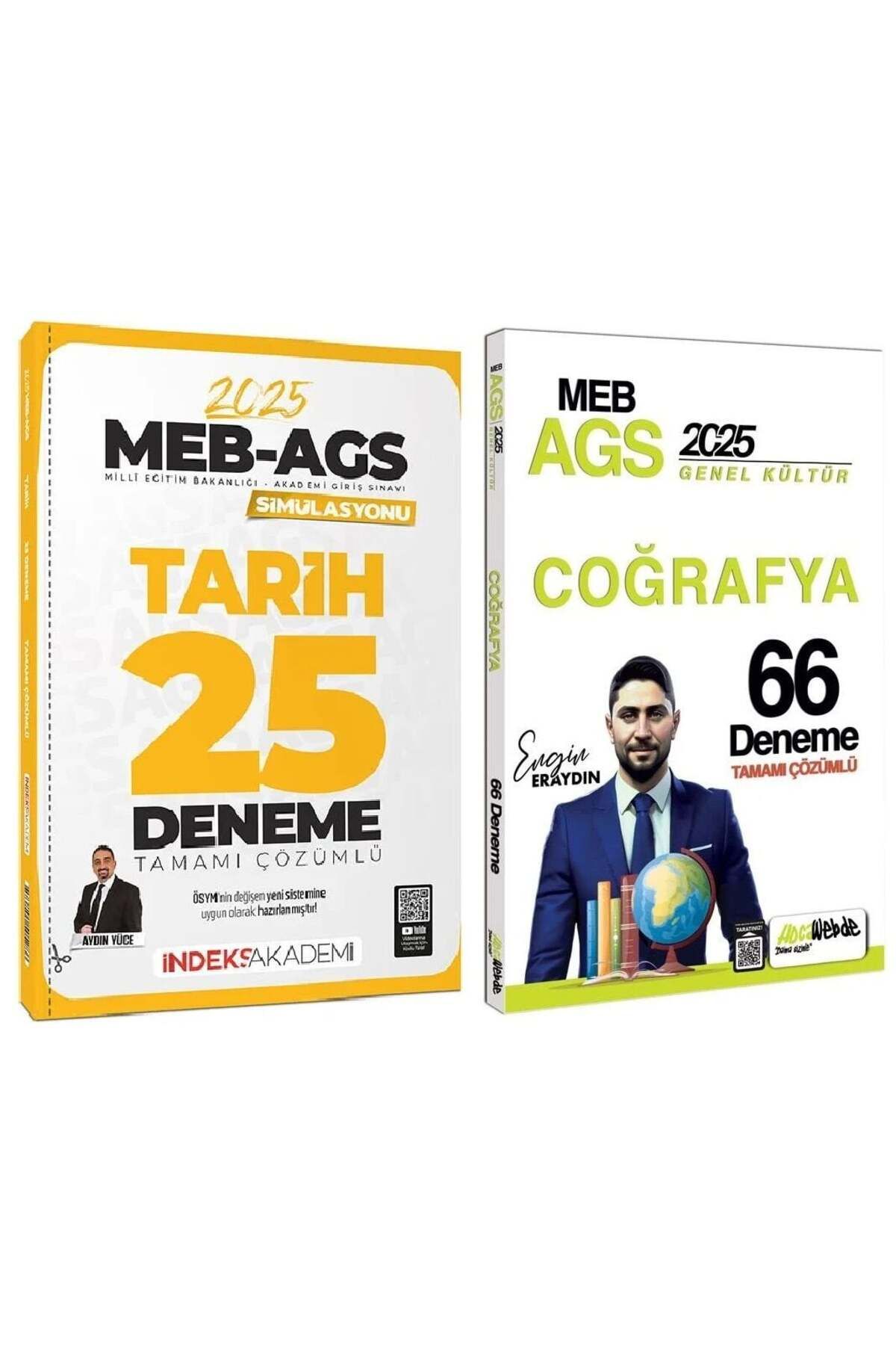 İndeks Akademi HocaWebde + İndeks 2025 MEB-AGS Türkiye Coğrafyası + Tarih 66+25 Deneme 2 li Set - Engin Eraydın, Ay