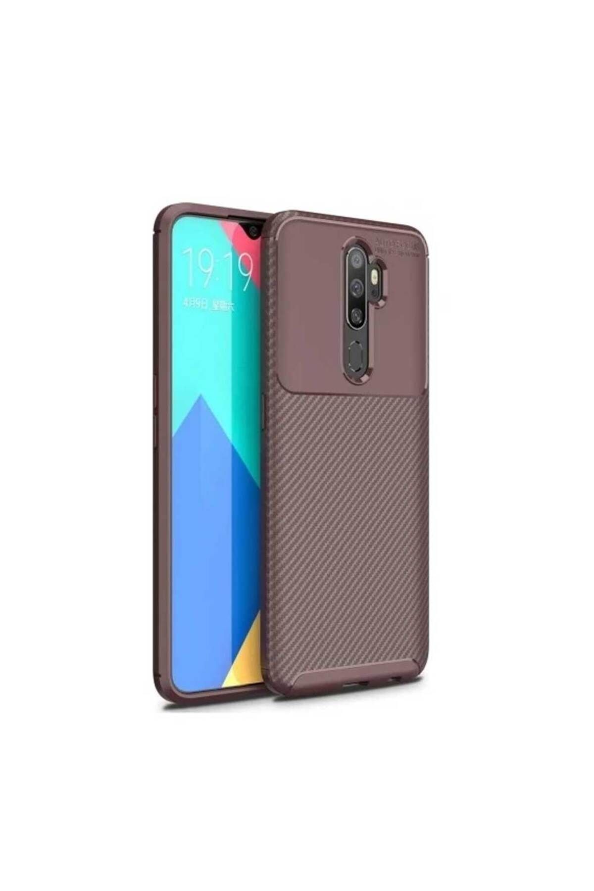 Smart Tech Oppo A5 2020 / A9 2020 Uyumlu Karbon Desenli Negro Silikon Kılıf