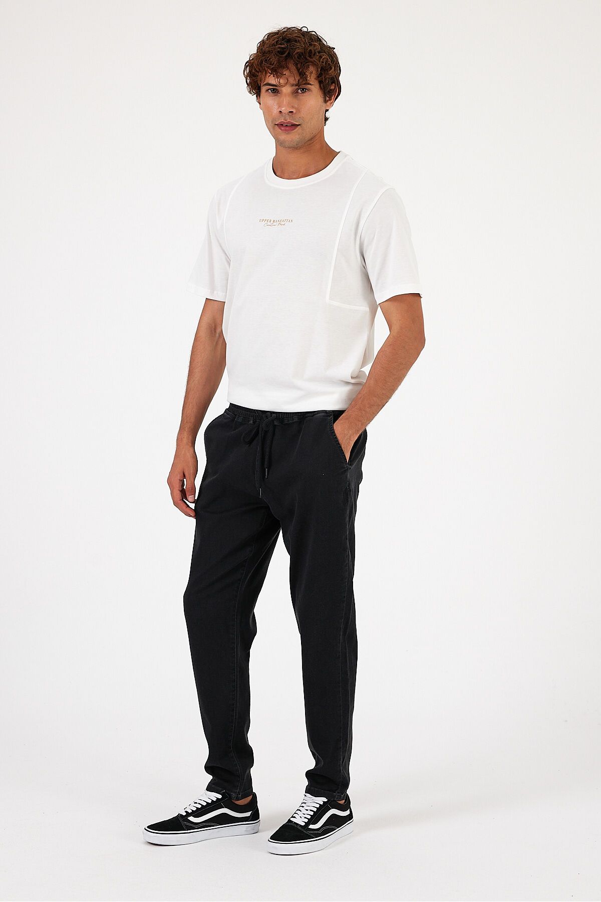 VENA David Black Beli Lastikli Slim Fit Jean Pantolon - BLACK