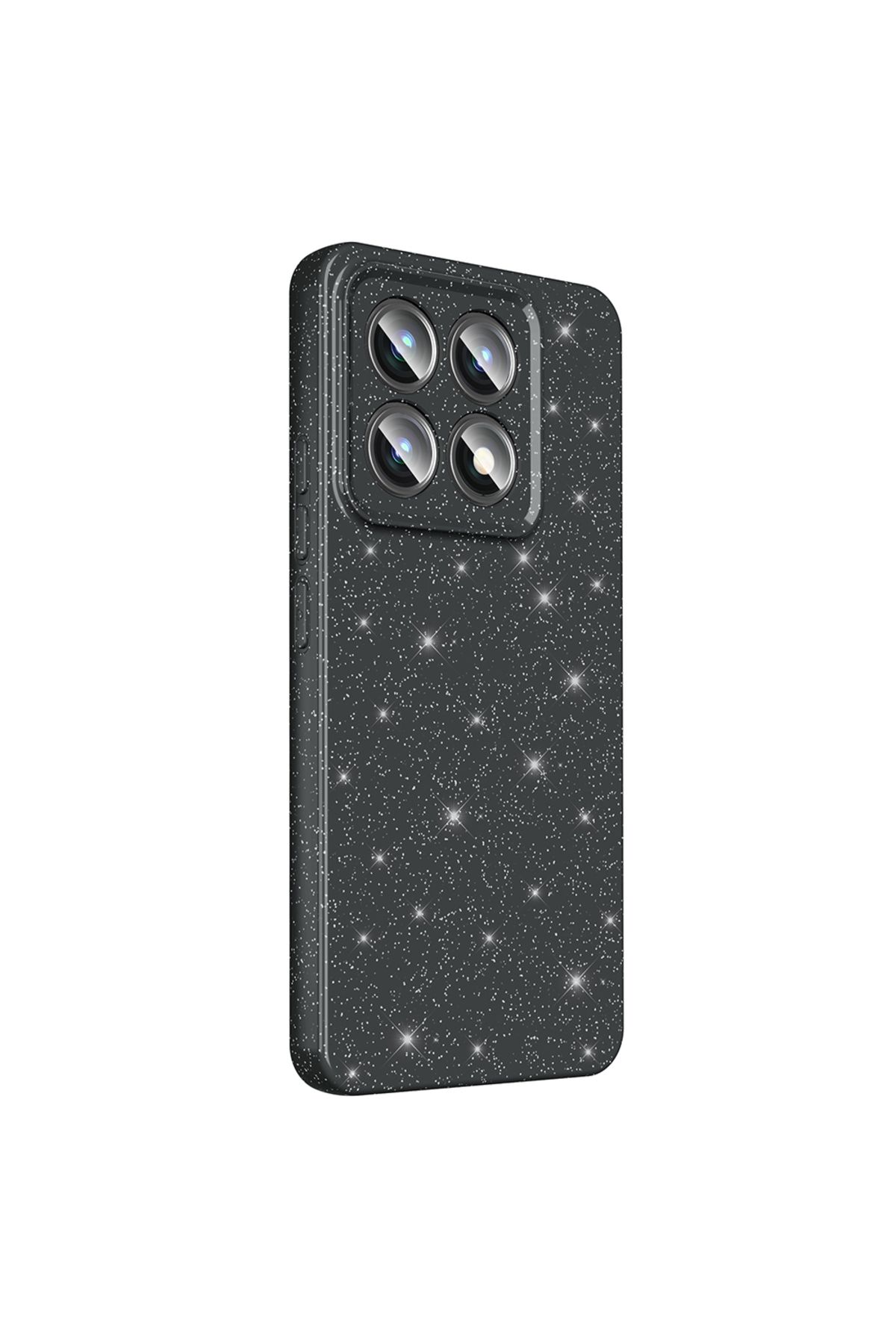 Gpack Xiaomi 14T Pro uyumlu Kılıf Koton Simli Silikon Arka Kapak Kamera Korumalı Siyah