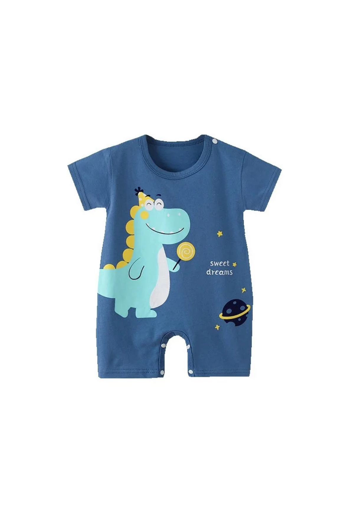 nevrankids Yenidoğan Kız Erkek Pamuk Uni Yumuşak Kısa Kollu Yazlık Tulum fotoğrafı 3 (önizleme)