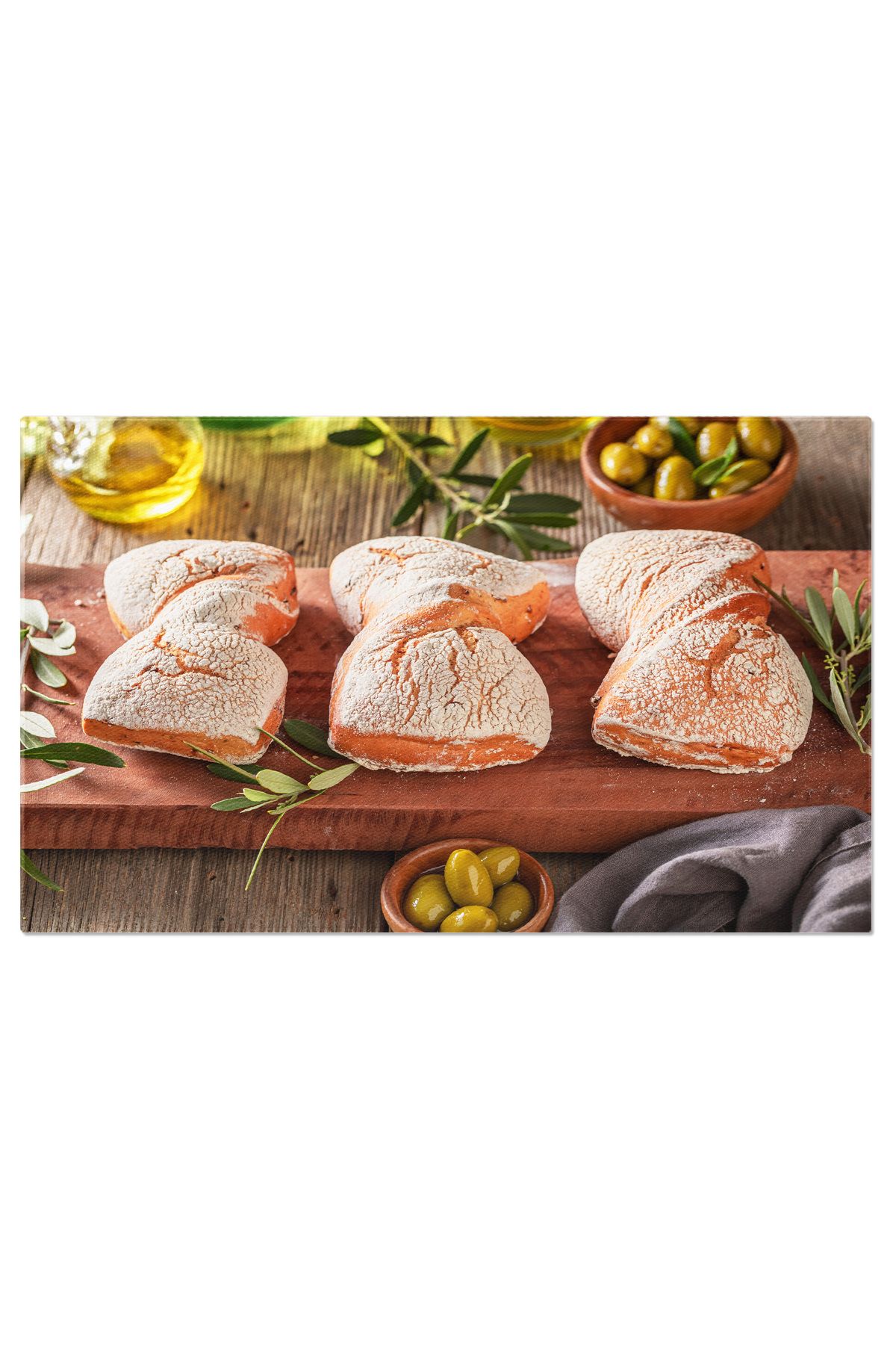 StoryGift Romania Tablou Canvas Gustare Gourmet Chifle Cu Ulei De Masline Extravirgin, O Alegere Crocanta Si Aute - 40 x 25