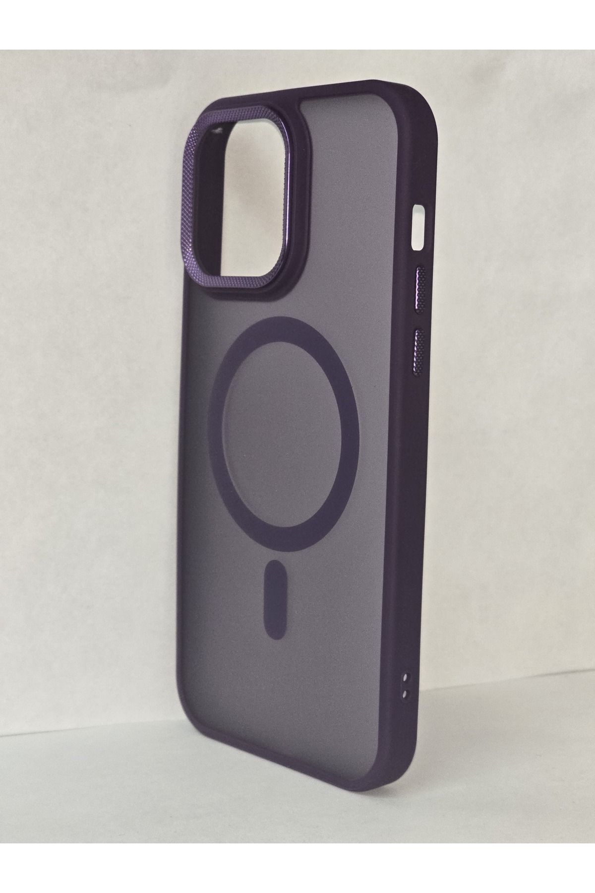 FATÖZ ACCESSORY iPhone 14 Pro Max Şeffaf Mor Detaylı MagSafe Kılıf